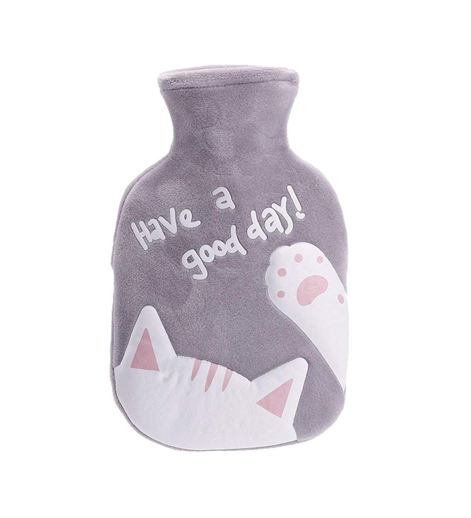 Meetlight Cat Design Hot Water Bottle - Soft Velvet Cover 350 ml | Ideal for Kids Families & Heat Therapy - Buy Online on GoSupps.com