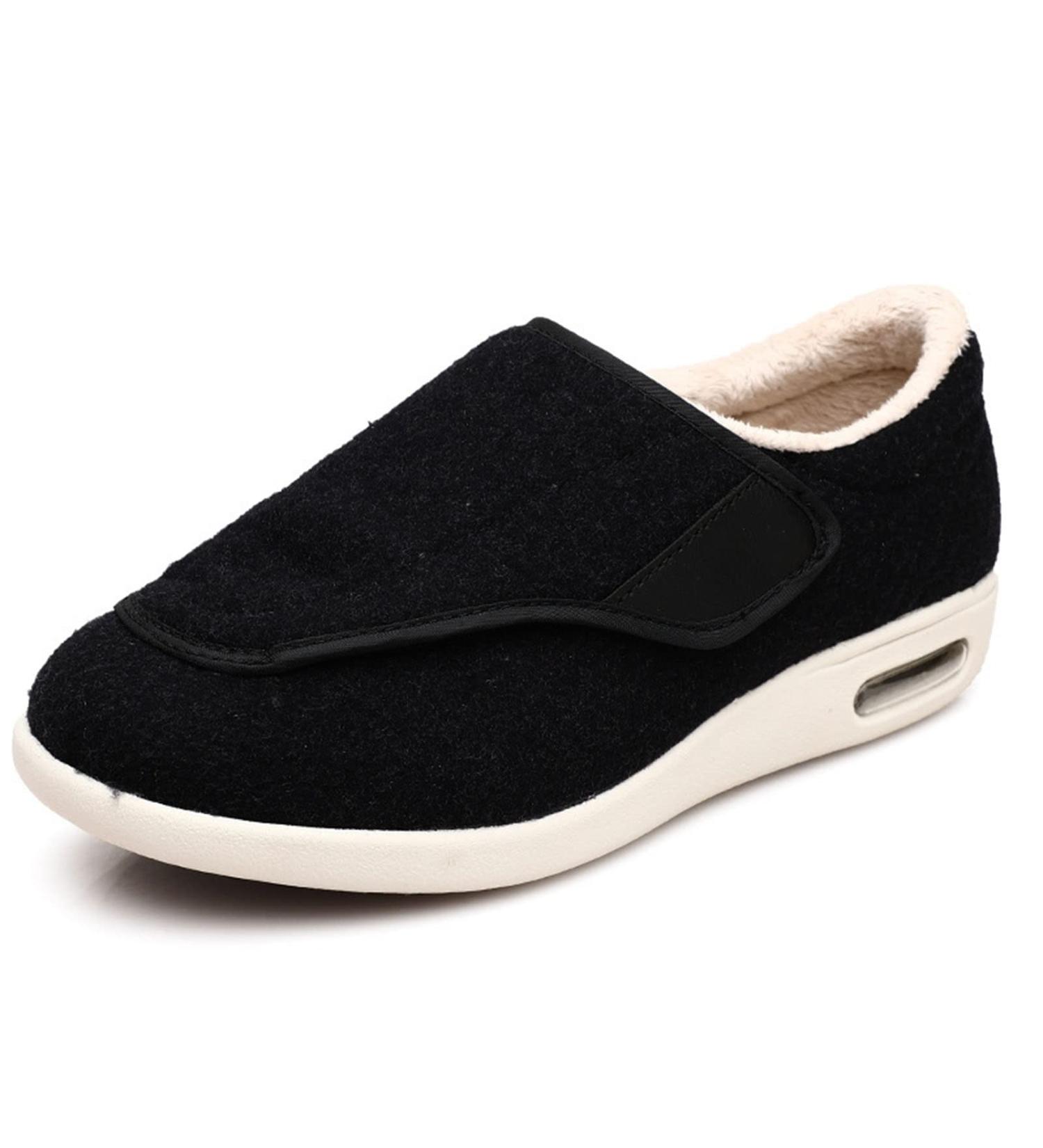 Wide Fit Diabetic Shoes for Men and Women - Warm Comfort, Medical Shoes for Swollen Feet - 9.5 Nizi Cloth Black - Buy Online on GoSupps.com