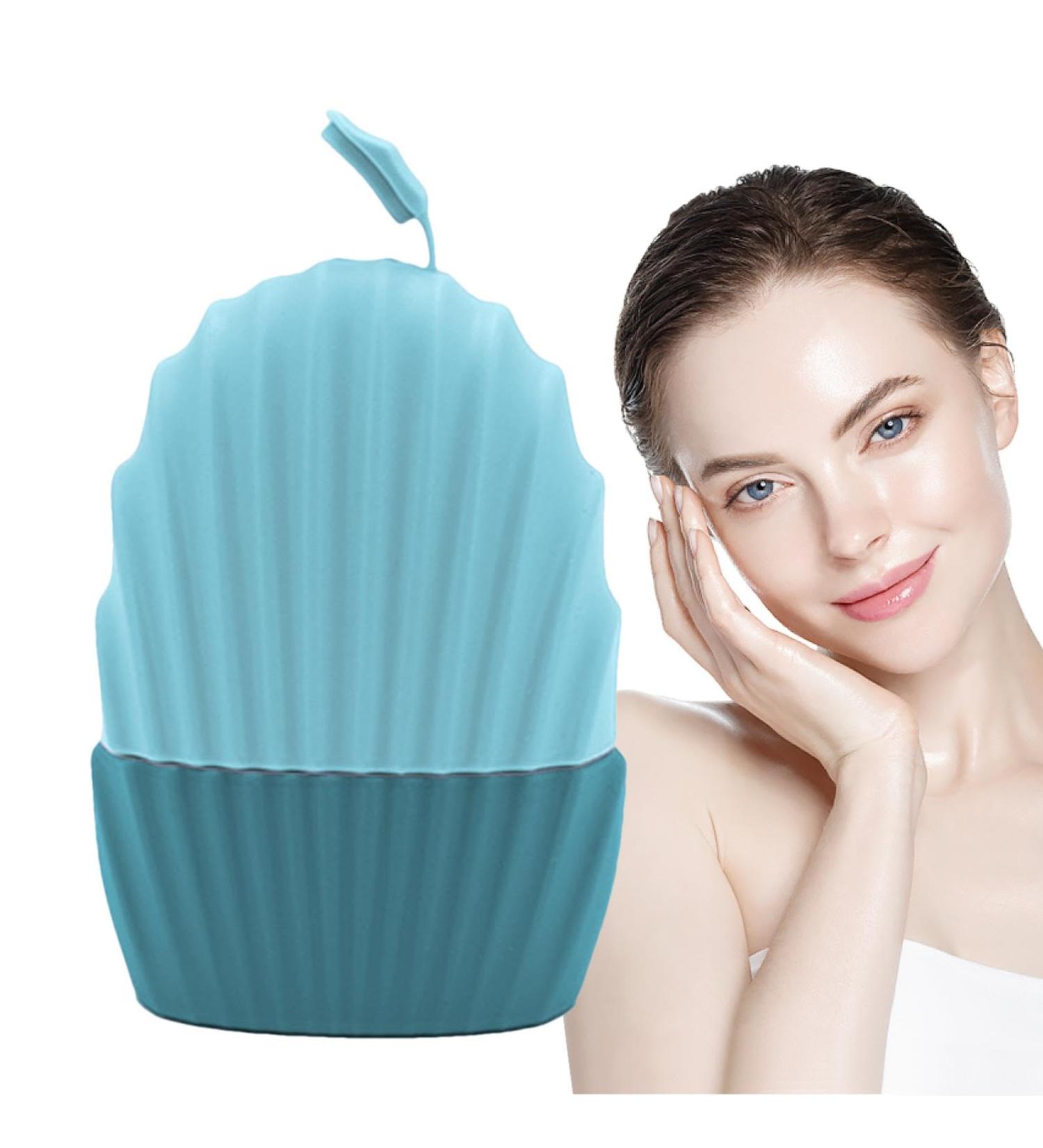 Fovolat Silicone Ice Roller - Shells Shape Ice Facial Cube Face Ice Roller Reusable Cube Ice Roller for Face Eye for Skin Care Tools Blue - Buy Online on GoSupps.com