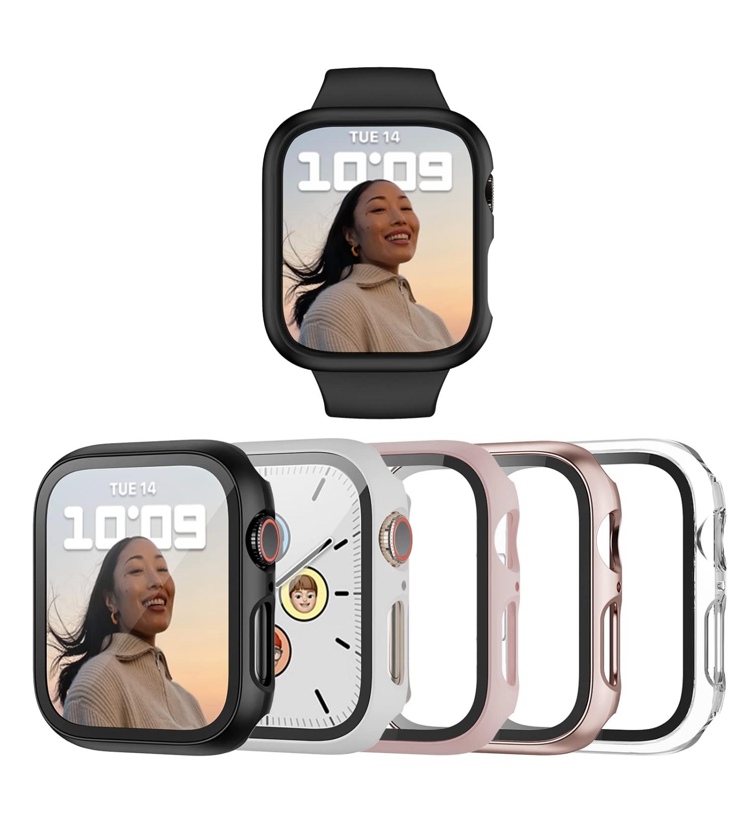 5 Pack Hard PC Case for Apple Watch SE 40mm 2022 Series 6 Series 5 Series 4 with Tempered Glass Screen Protector Haojavo Ultra-Thin Scratch Resistant Bumper Protective Cover for iWatch Accessories black/rosegold/clear/pink/white 40mm - Buy Online on GoSupps.com
