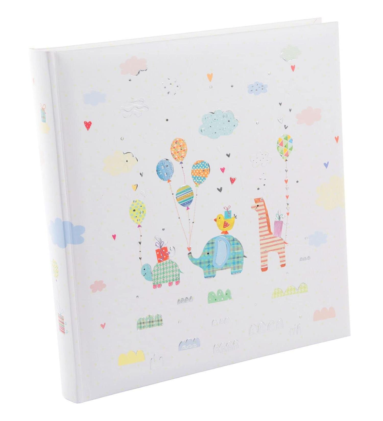 Goldbuch 15 469 Baby Album - Animal Parade Photo Book 30x31 cm 58 Blank Pages Illustrated Cover with Silver Embossing Unisex Design - Buy Online on GoSupps.com