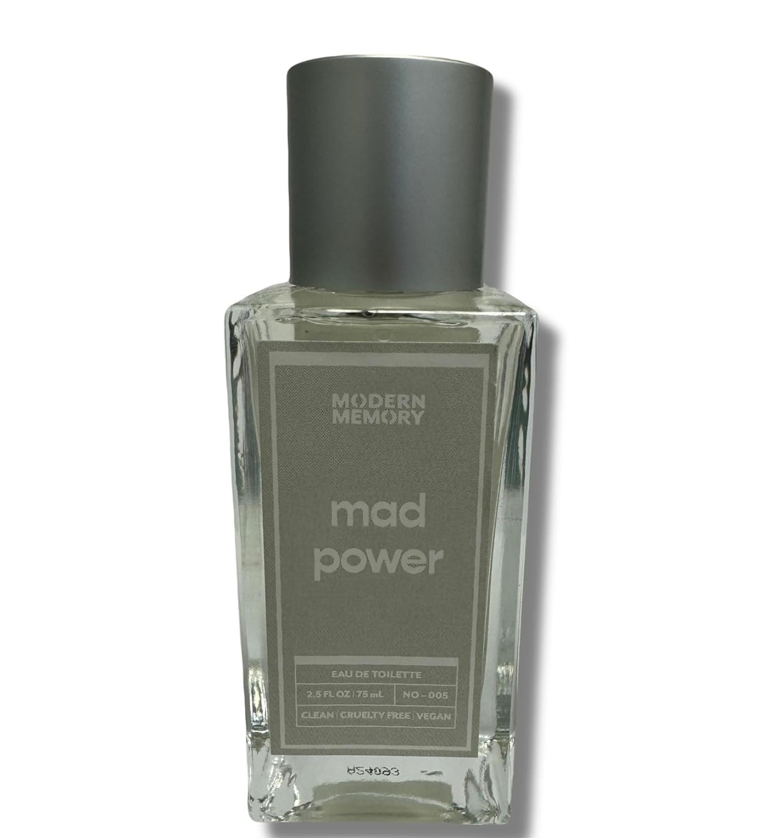 Modern Memory Mad Power EDT Spray 2.5 Fl Oz - Tru Fragrance Cologne Notes of Bergamot Lemon Green Apple Incense Patchouli and Amber