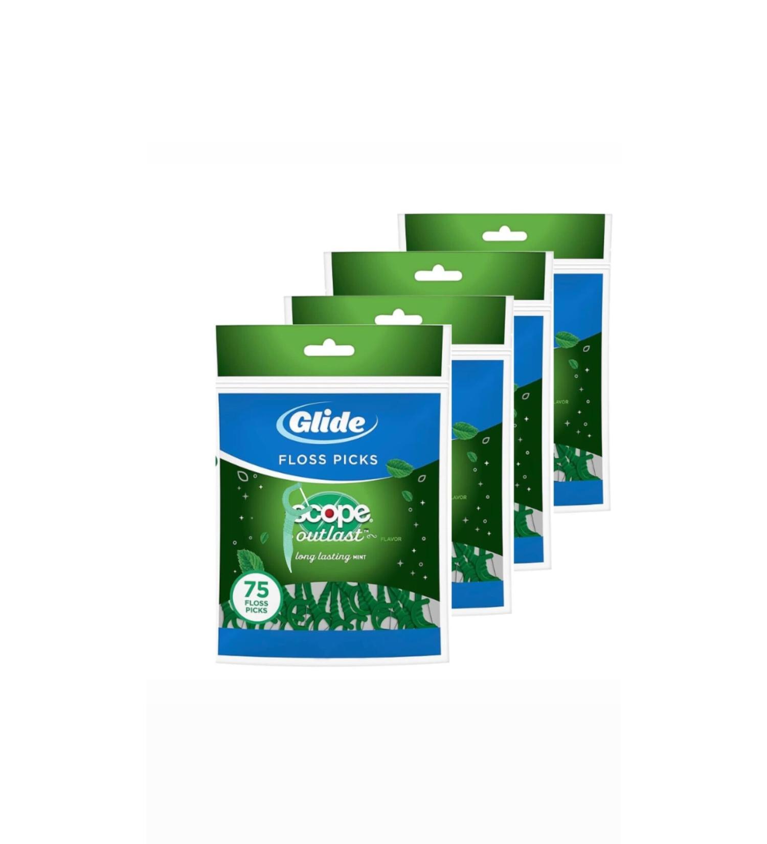 Dental Floss Picks - Glide with Scope Outlast Mint | 300 Picks | Fresh & Effective Oral Care - Buy Online on GoSupps.com