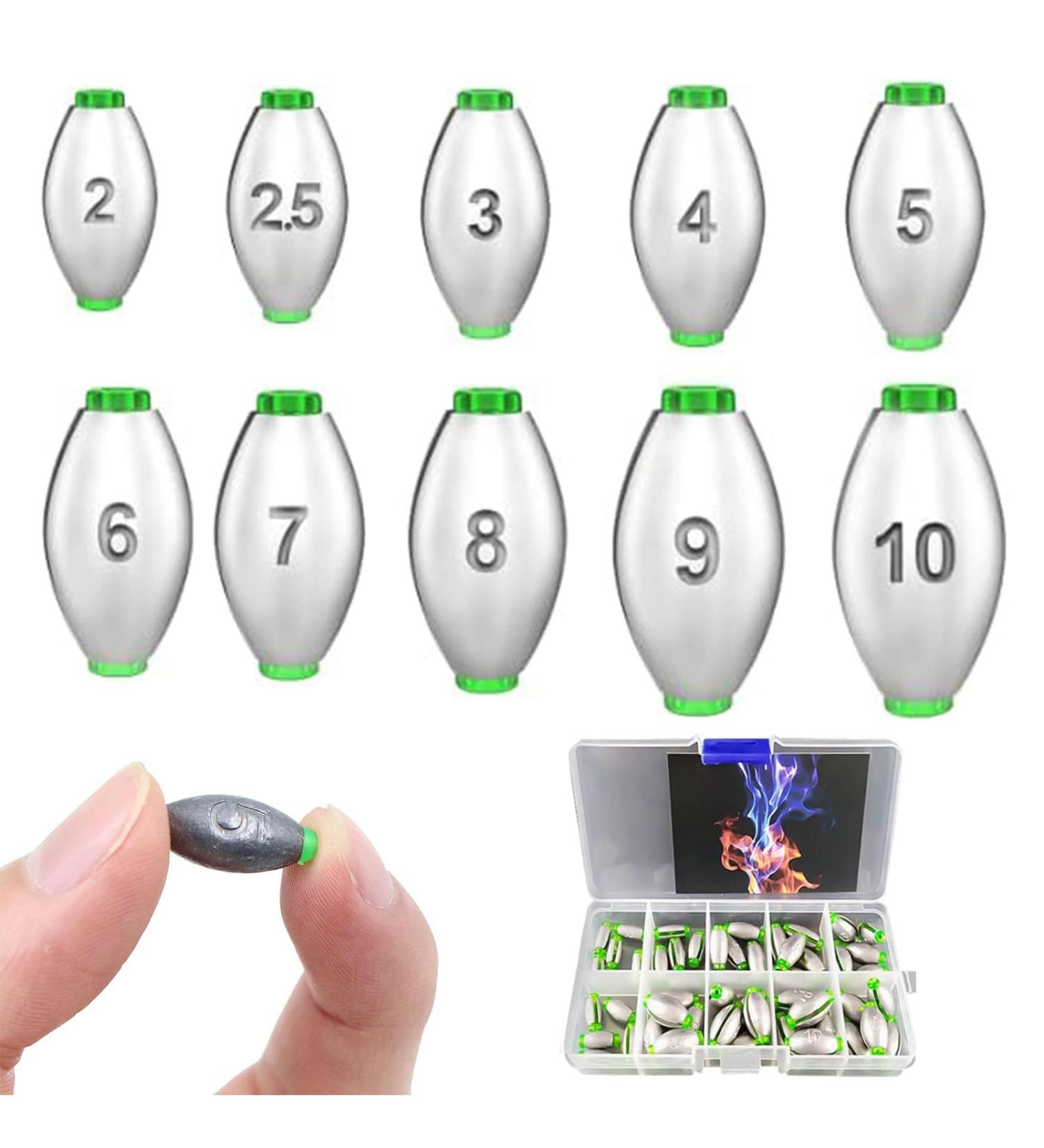 50-Piece Fishing Weights Kit - Assorted Removable Fishing Weights Set (2g-10g) with Storage Box - Perfect for International Fishing Adventures - Buy Online on GoSupps.com