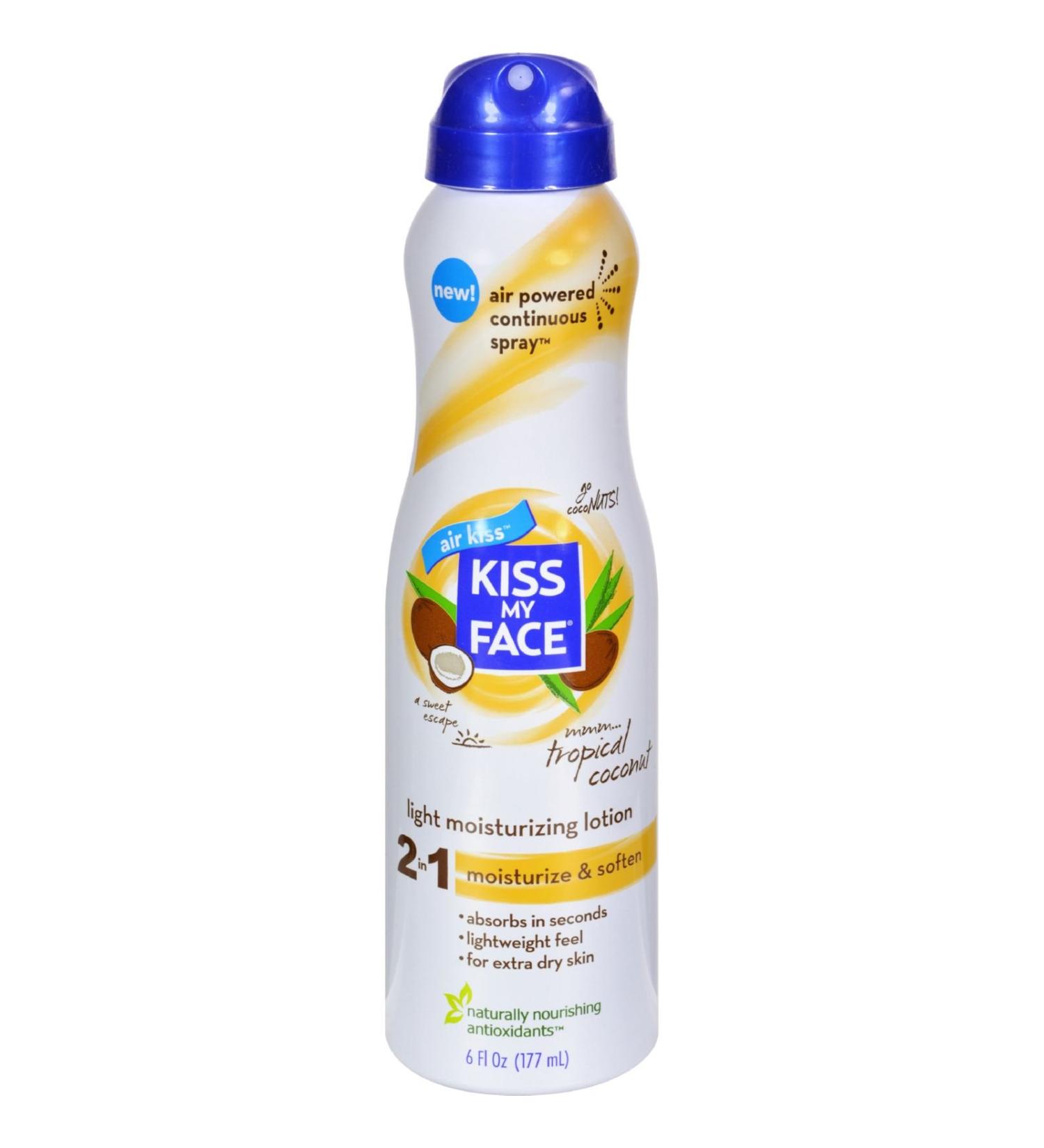 Kiss My Face Lotion - 2 In 1 - Continuous Spray - Coconut - 6 Fl Oz