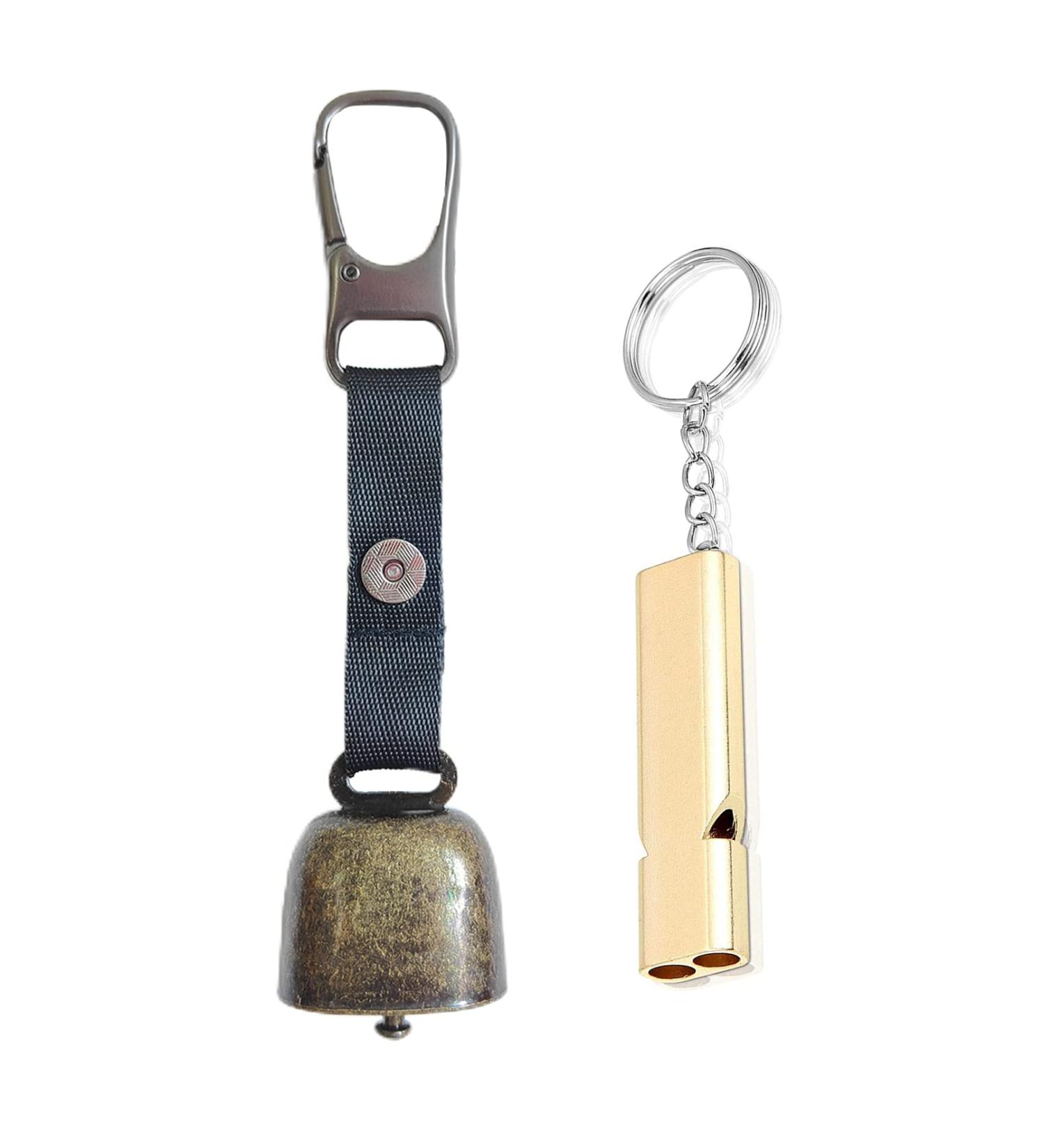 Bear Bell with Whistle for Bear Deterrent | Loud Bell with Magnetic Silencer | Emergency Whistle & Carabiner for Outdoor Activities - Buy Online on GoSupps.com