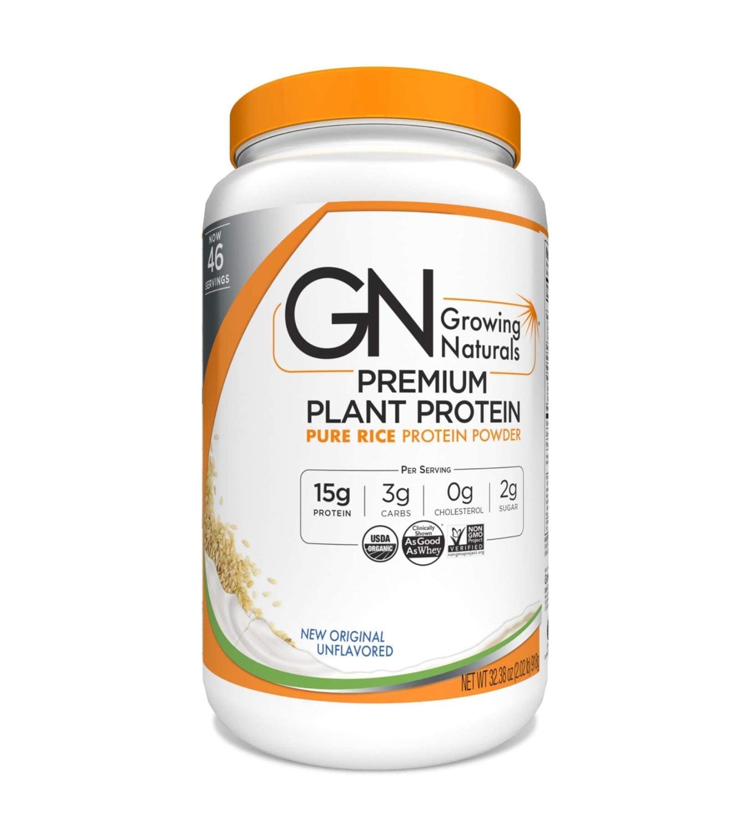 Growing Naturals Organic Rice Protein Powder, Original 2.02 Pound 32.4 Ounce