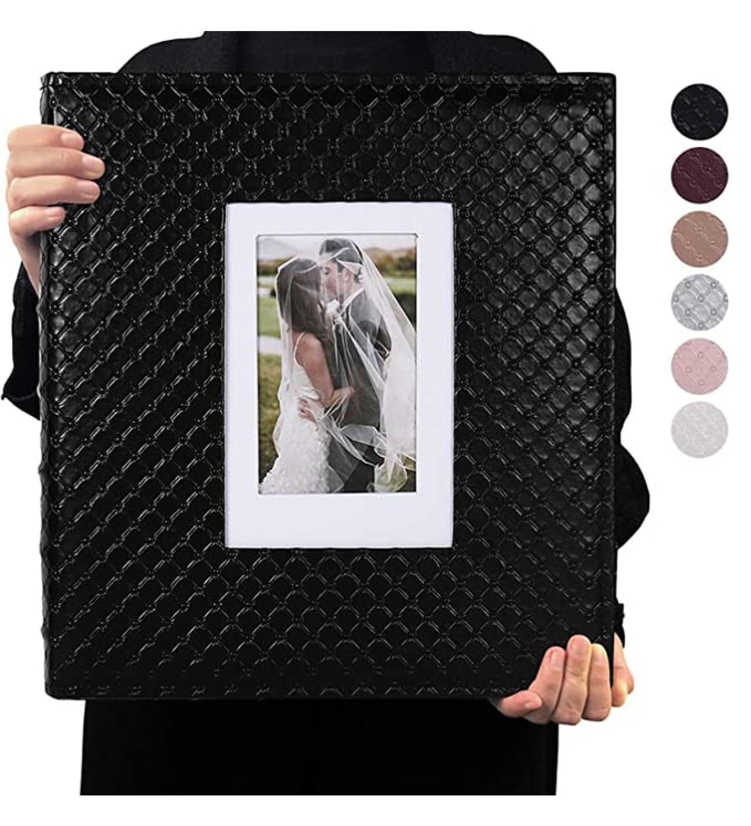 RECUTMS Photo Album 4x6 600 Photos Black Inner Page Button Grain Leather Big Capacity Pockets Pictures Album Birthday Christmas Photo Albums Wedding Anniversary (Black) A-black - Buy Online on GoSupps.com