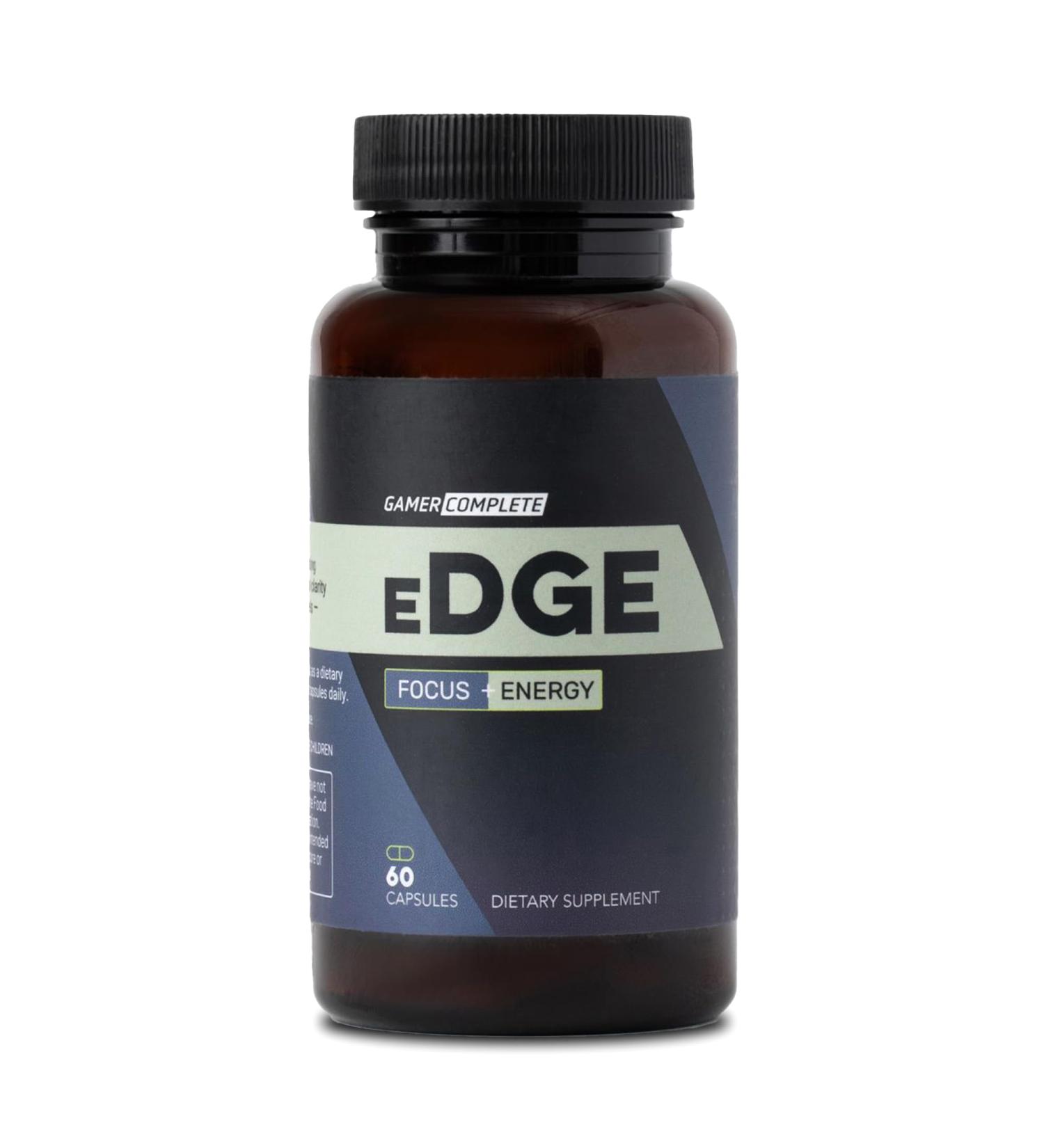 Edge Brain Energy Focus Supplement | Nootropic Capsules for Performance Concentration & Mental Clarity | 60 Capsules - Boost Energy & Focus Globally - Buy Online on GoSupps.com