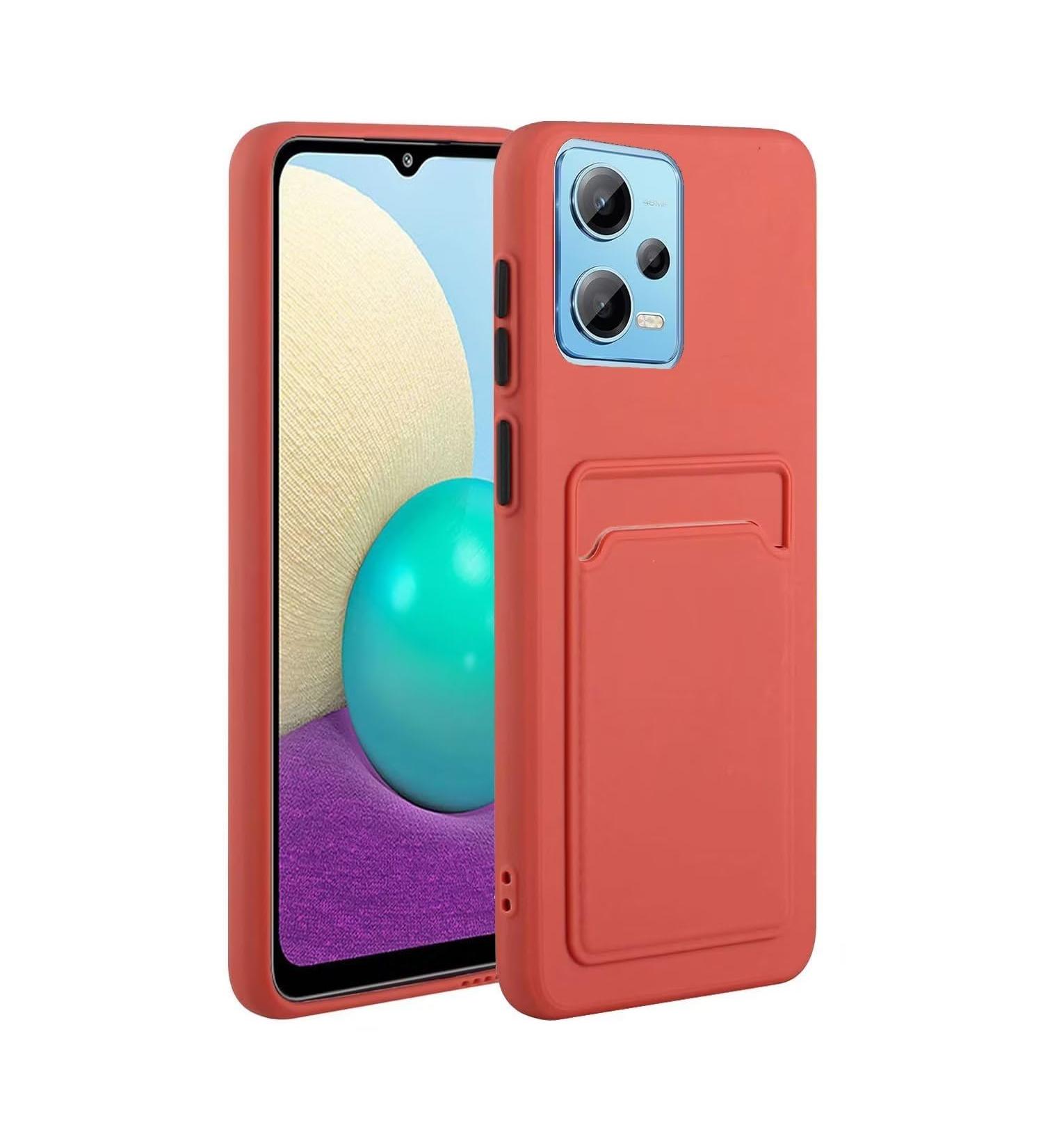 Tivenfezk Nadoli Ultra Thin Silicone Case for Xiaomi Redmi Note 12 Pro 5G - Shockproof Scratch-Resistant Wallet TPU Cover with Credit Card Holder - Plum Red - Buy Online on GoSupps.com