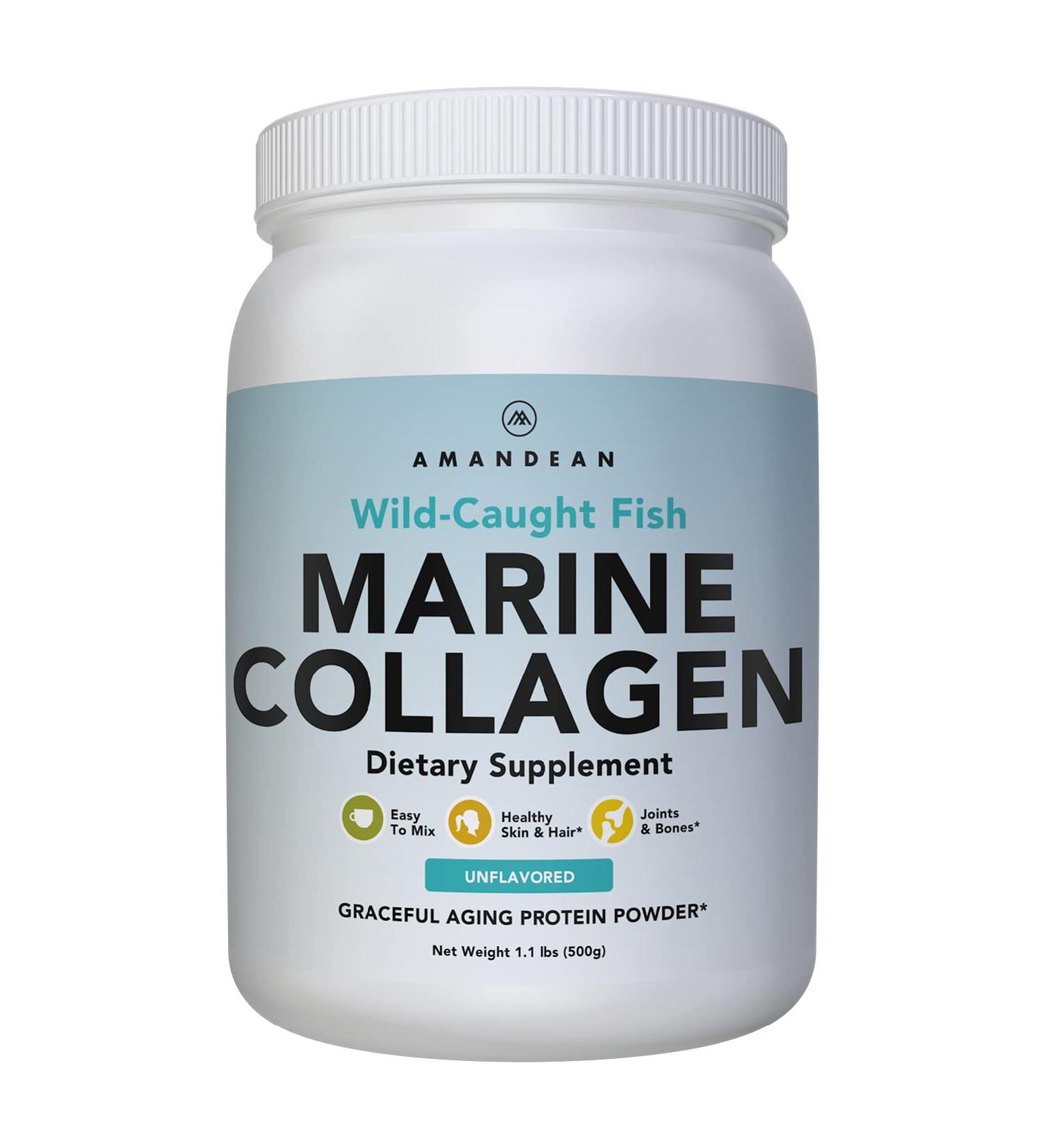Premium Anti-Aging Marine Collagen Powder 17.6 Oz | Wild-Caught Hydrolyzed Fish Collagen Peptides | Type 1 & 3 Protein Supplement for Skin, Hair, Nails | Amino Acids | Paleo Friendly - Buy Online on GoSupps.com