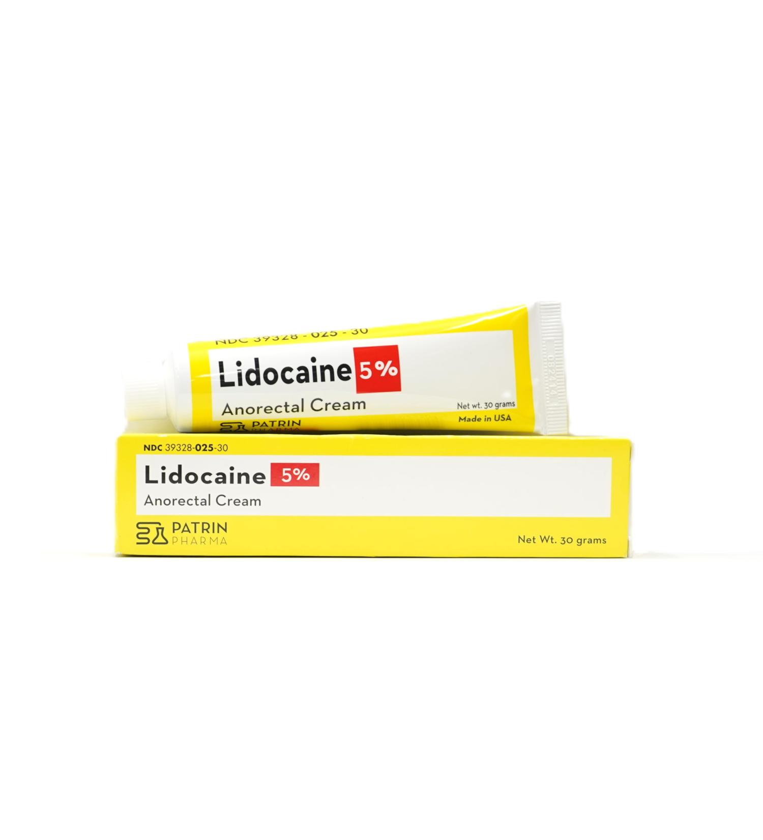 PATRIN PHARMA Maximum Strength Lidocaine 5% Anorectal Cream 30 Grams Hemorrhoidal Relief from Itching Pain and Burning Lidocaine 5% Local Anesthetic - Buy Online on GoSupps.com