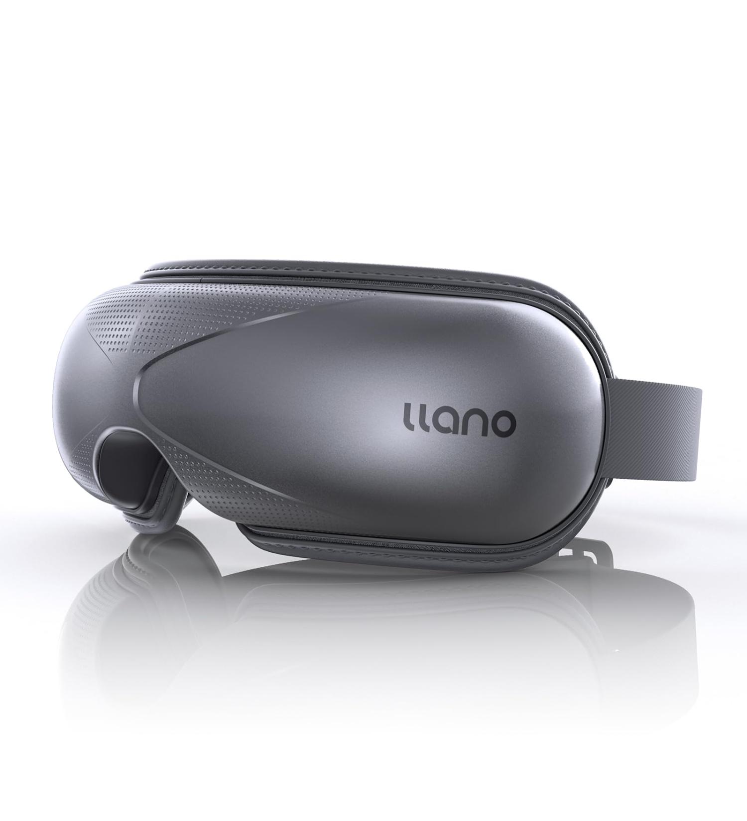 Llano Eye Massage Device - Warmth Vibration & Bluetooth Music | Ergonomic 3D Design Foldable Eye Mask for Dark Circles & Dry Eyes (Gray) - Buy Online on GoSupps.com