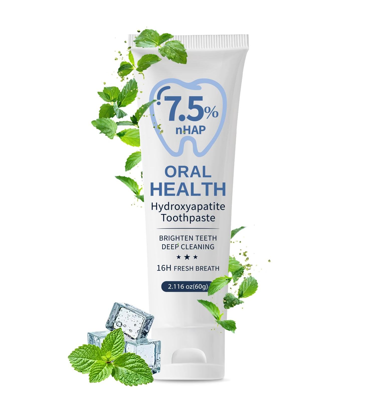 7.5% Hydroxyapatite Toothpaste for Sensitive Teeth & Enamel Repair Strengthens Whitens & Protects Teeth with Natural Nano Hydroxyapatite Fresh Mint Flavor Gentle Daily Use for Adults 2.12 oz - Buy Online on GoSupps.com