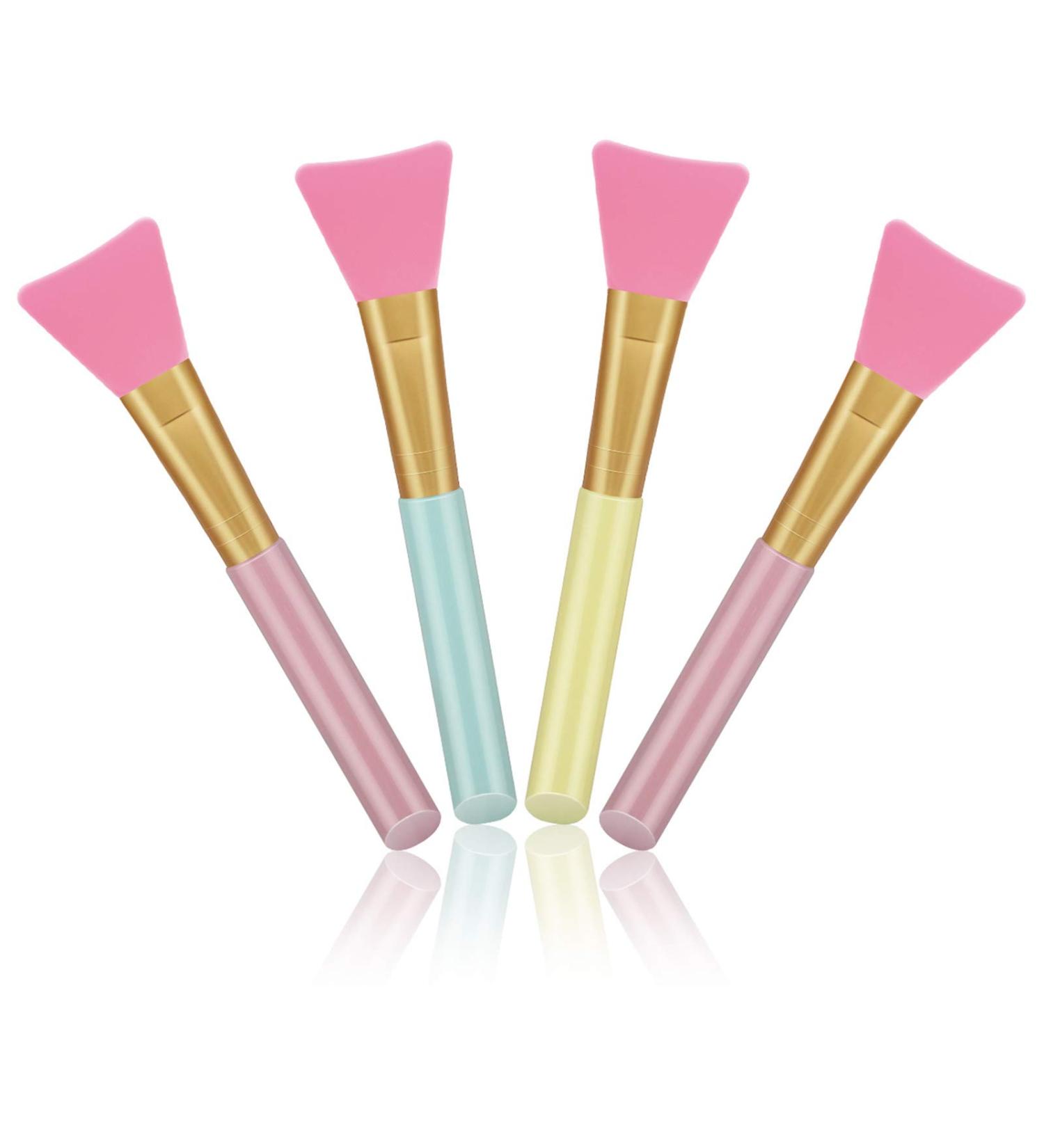 Silicone Face Mask Brushes - Set of 4 | Flexible Facial Mud Mask Applicator | Hairless Moisturizers Tools | Soft Face Mask Applicator for Mud, Clay, Charcoal | Peach Color - Buy Online on GoSupps.com