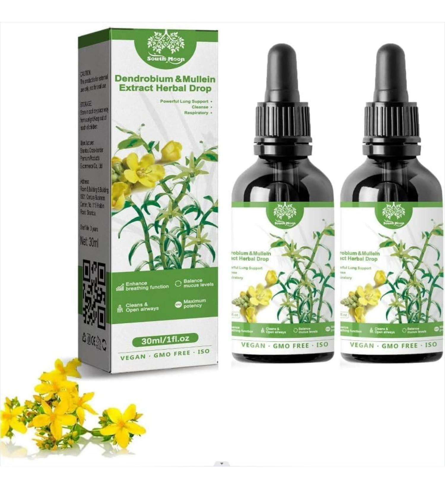 Clearbreath Dendrobium & Mullein Extract - Herbal Lung Support & Cleanse Drops for Optimal Lung Health - Buy Online on GoSupps.com