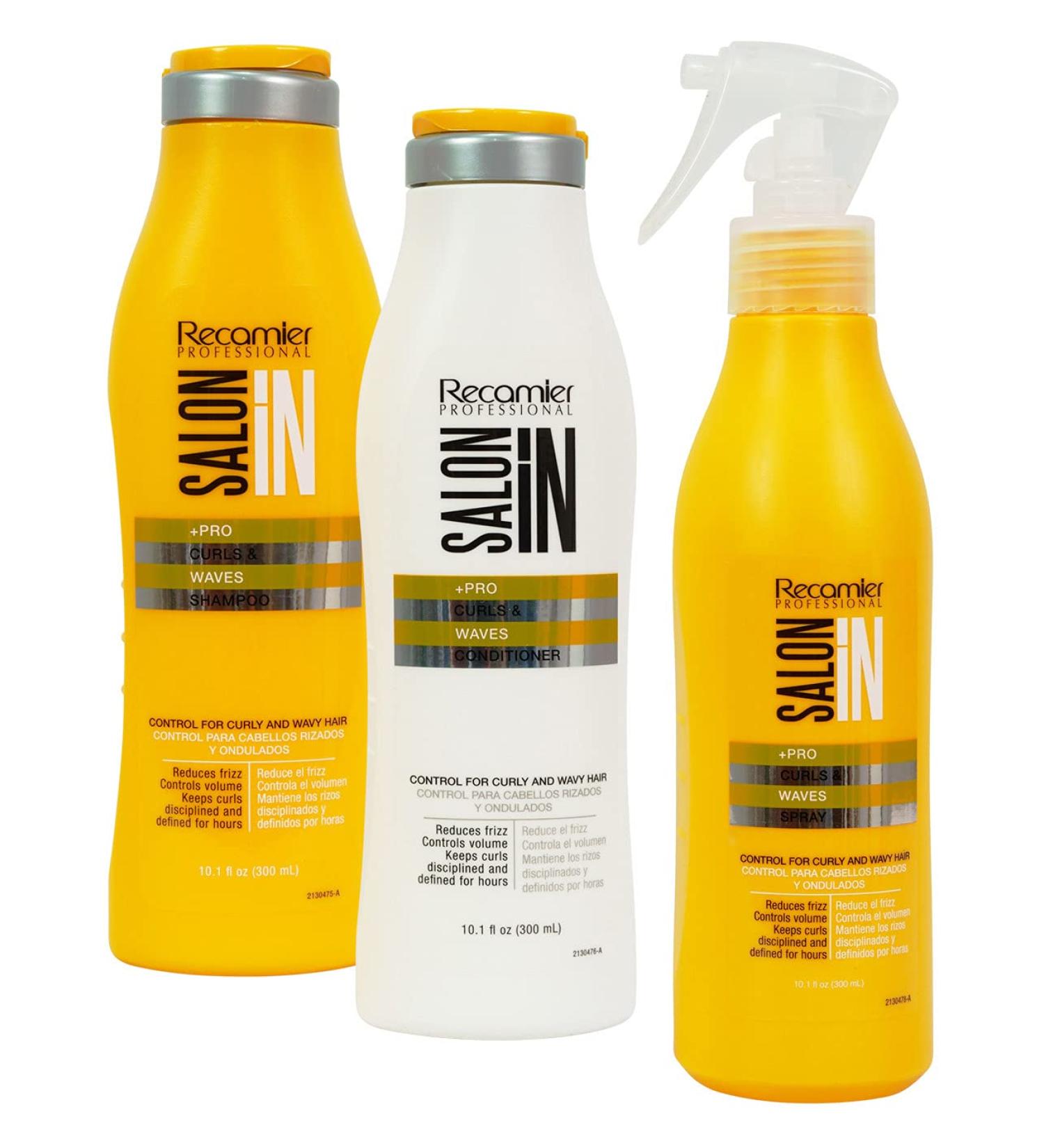 RECAMIER Professional Salon Hydrating Shampoo & Conditioner Set + Curl Refresher Spray for Frizzy Hair | Best Hair Care for Curls - Buy Online on GoSupps.com