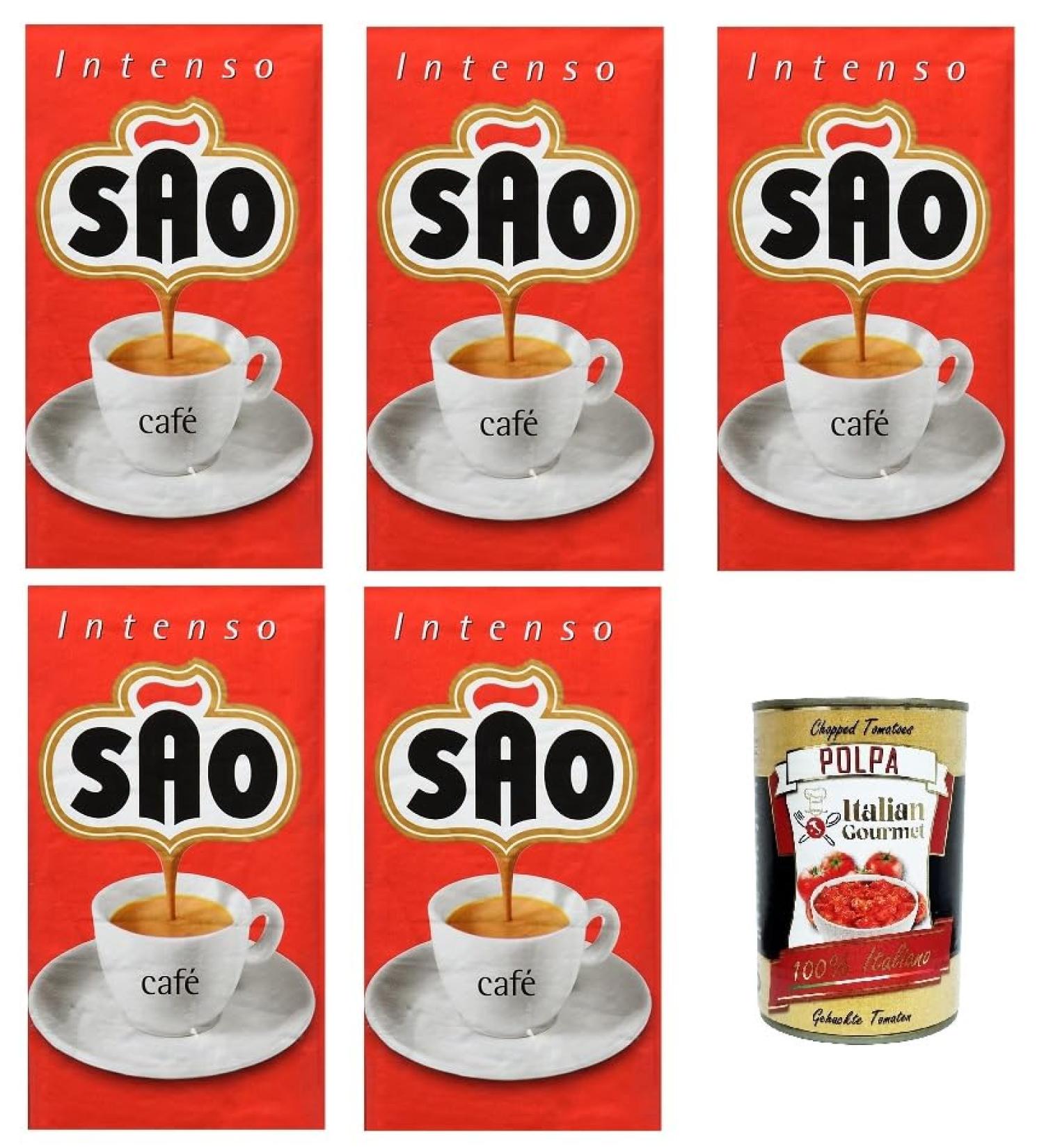  Italian Gourmet E.R. Sao Caff Intenso Lot de 5 caf s intenses 250 g + Italian Gourmet Polpa 400 g - Buy Online on GoSupps.com