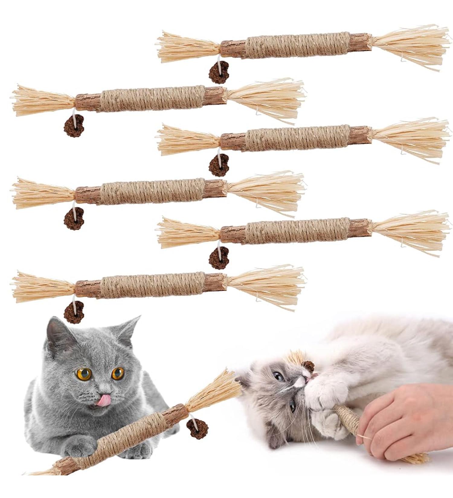 Tuibeidamai Matatabi Cat Toys - 6PC Catnip Dental Chew Sticks for Healthy Teeth & Fun Biting - Buy Online on GoSupps.com