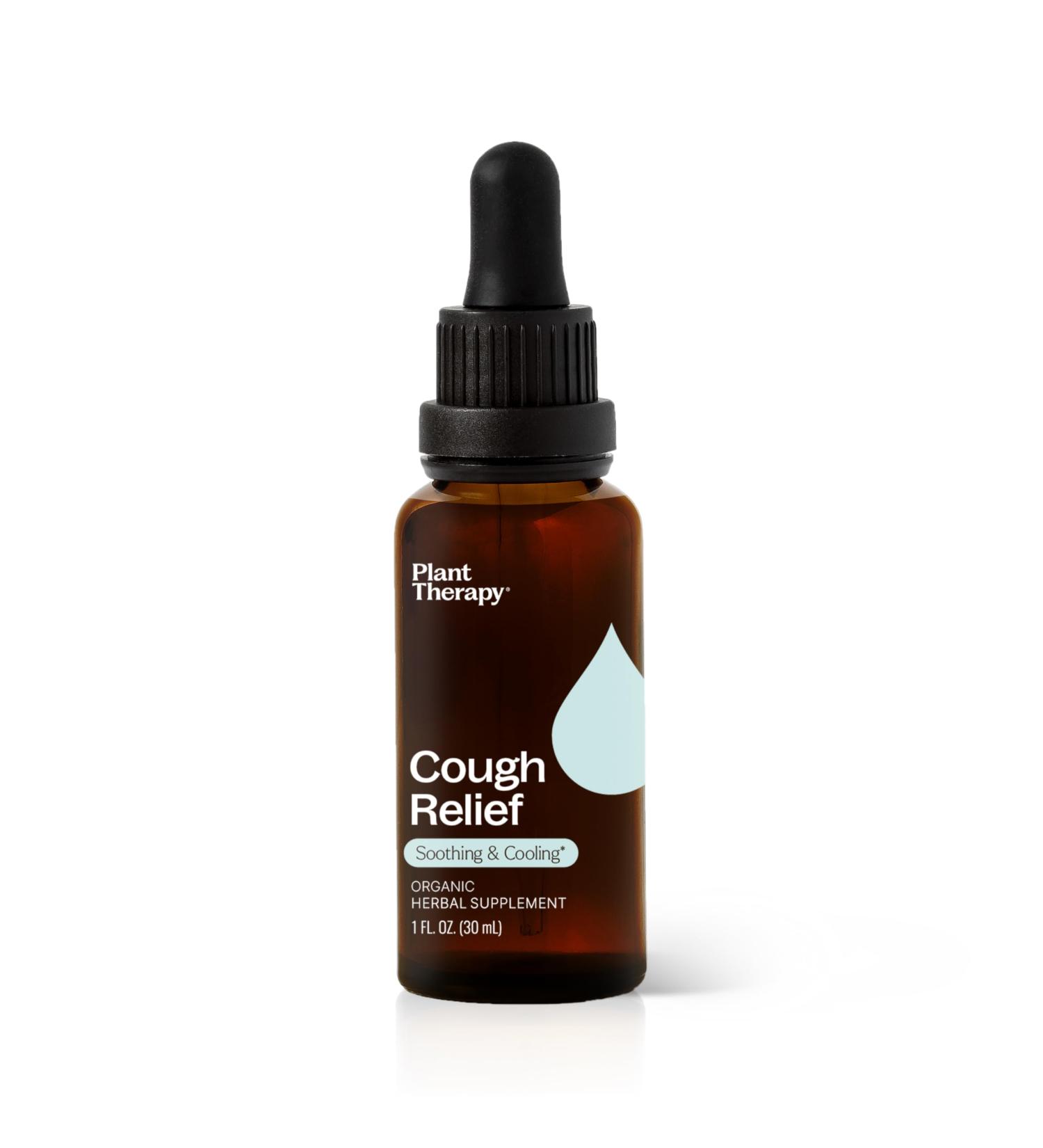 Plant Therapy Organic Cough Relief Tincture 30 mL (1 oz) Naturally Soothes & Cools Irritated Throats Supports Easier Breathing & Cough Relief Organic Glycerin-Based Tincture Blend - Buy Online on GoSupps.com