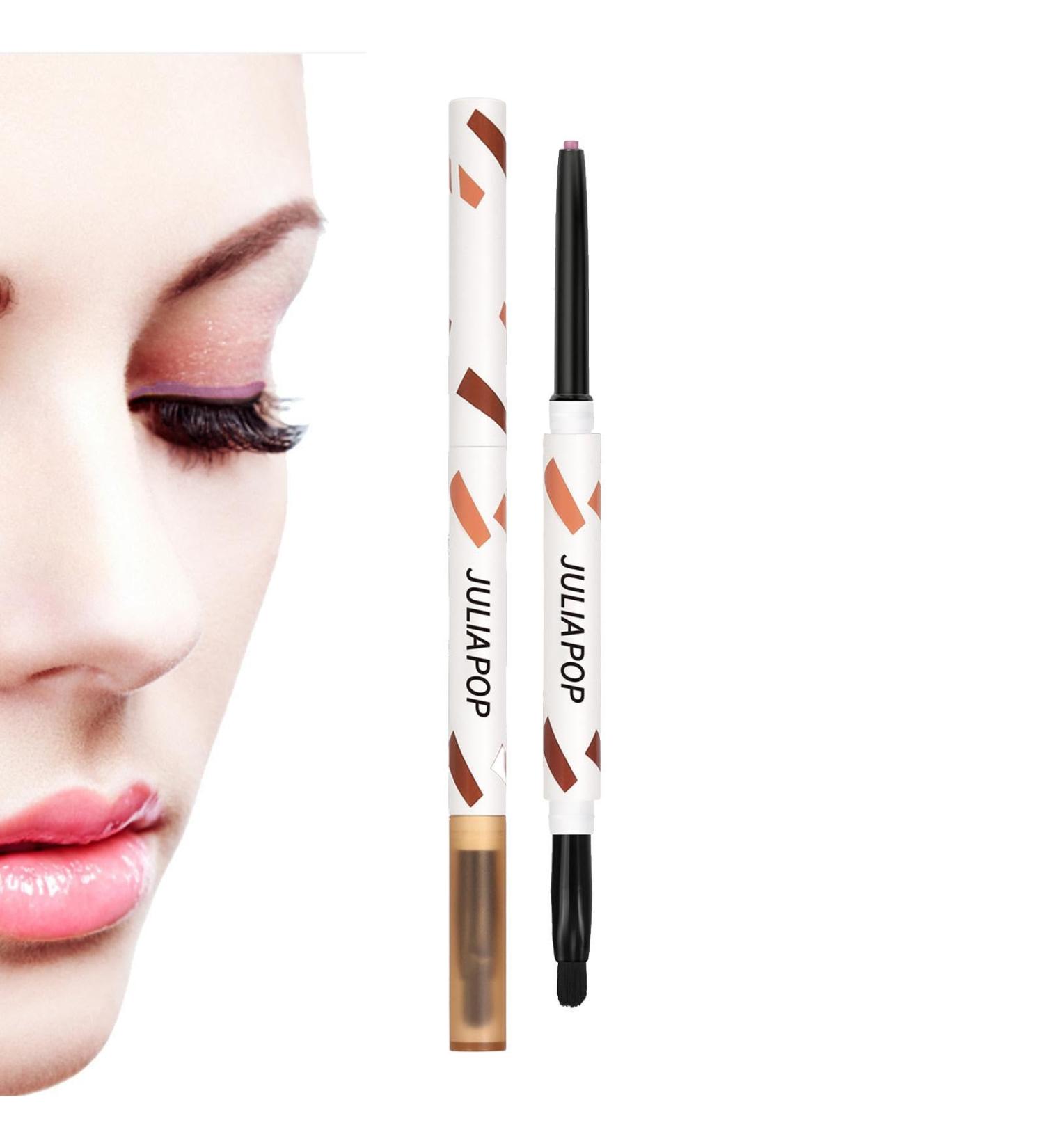 Eyeshadow Stick | Cream Gel Texture Multicolors Eyeliner Makeup with Brush - Long Lasting Eye Liner Quick Drying Makeup Supplies for Daily Use Pochy Smoke Pink - Buy Online on GoSupps.com