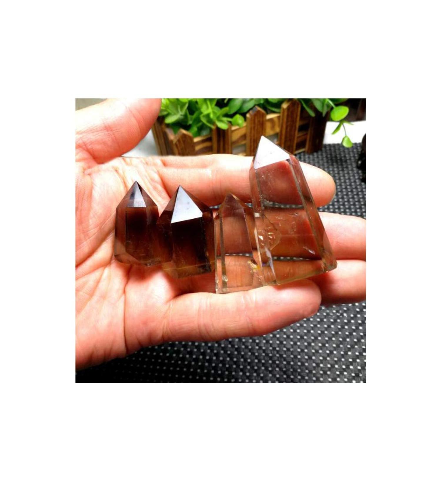 Smoky Quartz Wands 6 Faceted Point Reiki Crystal Pack of 2 Stone Collection - Buy Online on GoSupps.com