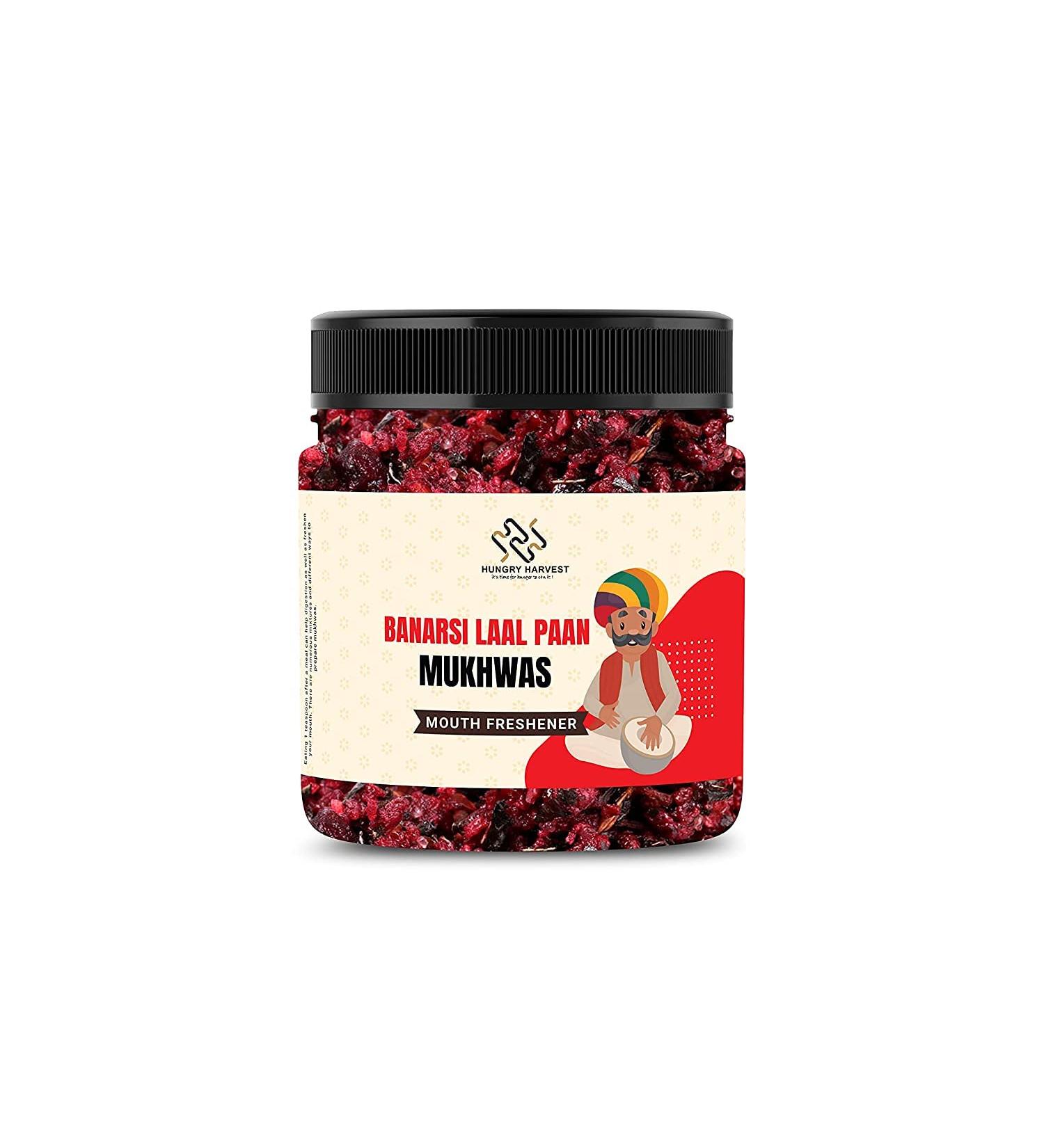 Hungry Harvest Banarasi Laal Mix Mukhwas 300g Mouth Freshener Digestive After-Meal Snack _Packing May Vary - Buy Online on GoSupps.com
