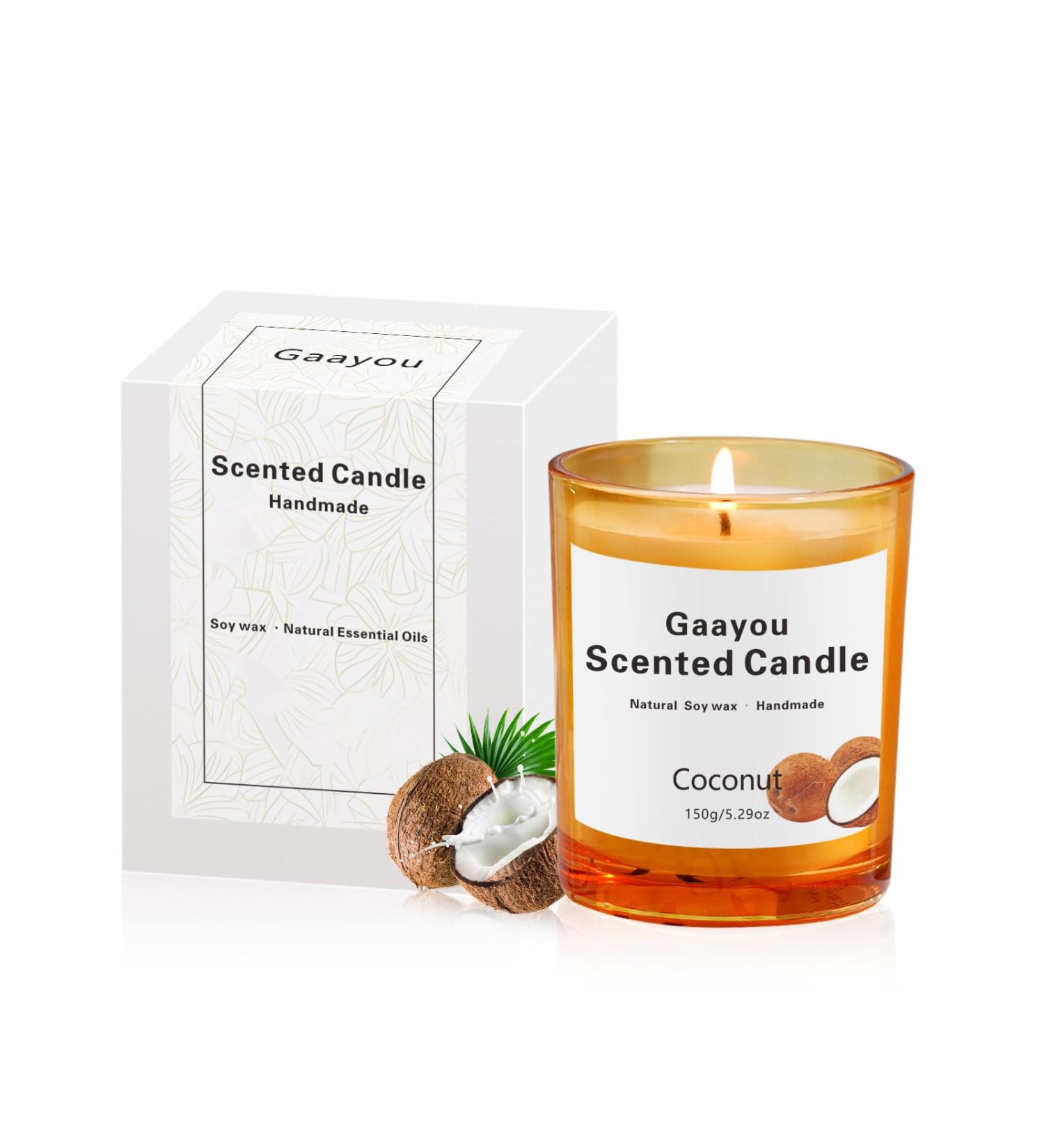 Buy Soy Wax Candles - Strongly Scented Coconut Jar Candles for Home | Ideal Gifts for Women & Men - Aromatherapy Benefits - Buy Online on GoSupps.com