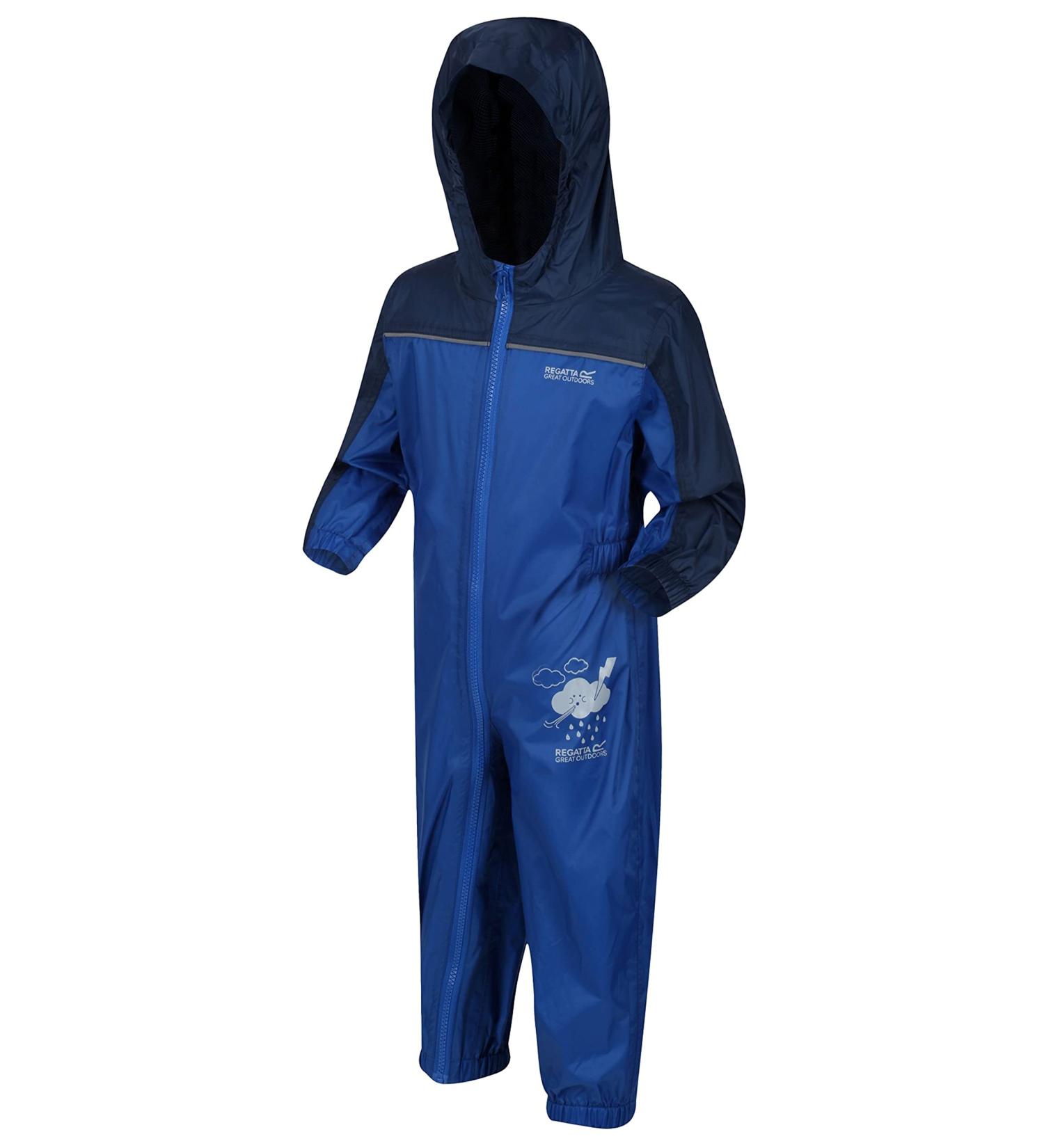 Regatta Kids Puddle Iv All-in-One Suit - 2-3 Years - Nautical Blue/Dark Denim - Buy Online on GoSupps.com