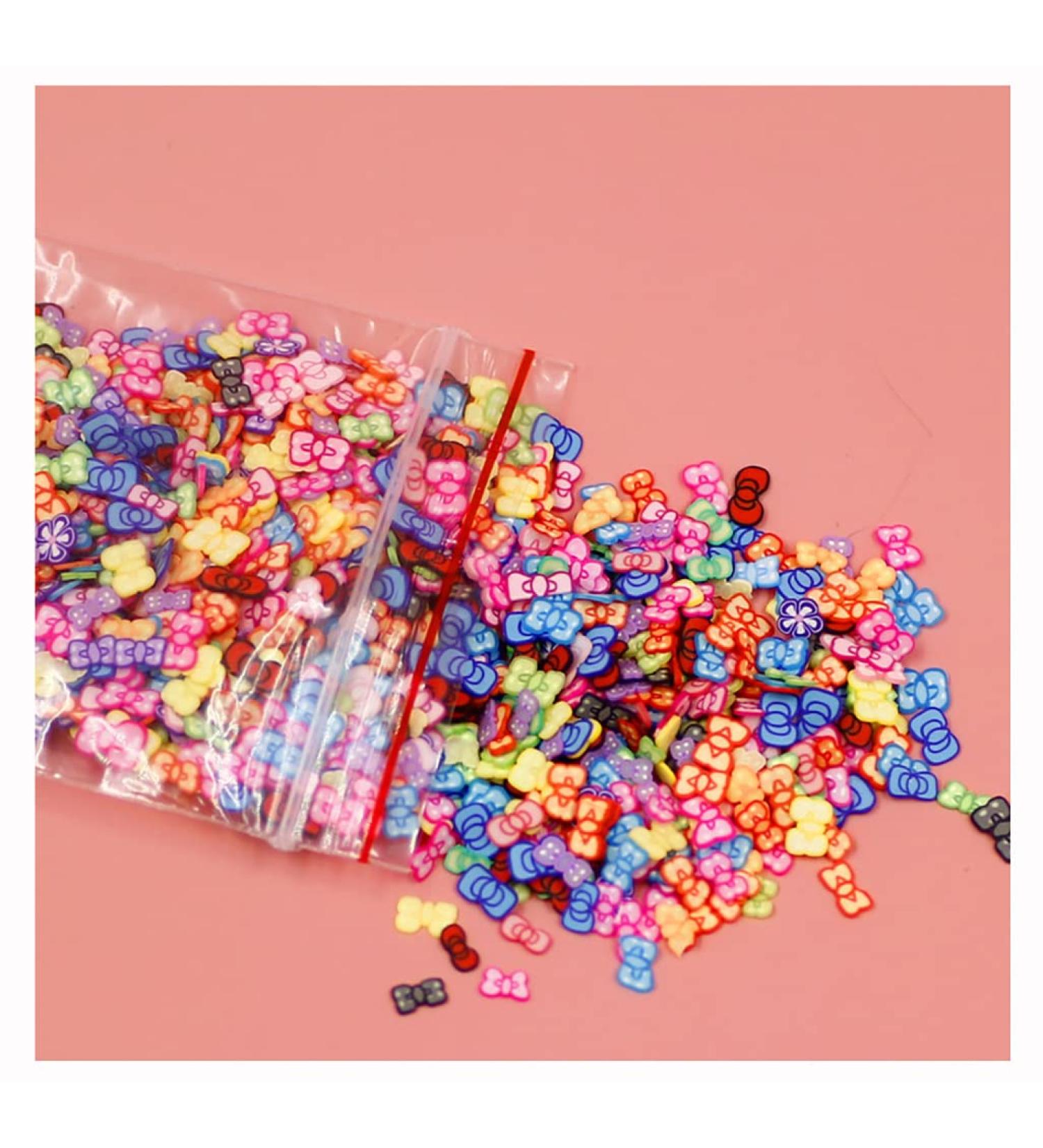 EGURS 1000 pieces 3d nail art polymer clay slices of colorful soft tone pearl nails sticker nail art decoration handicrafts tie