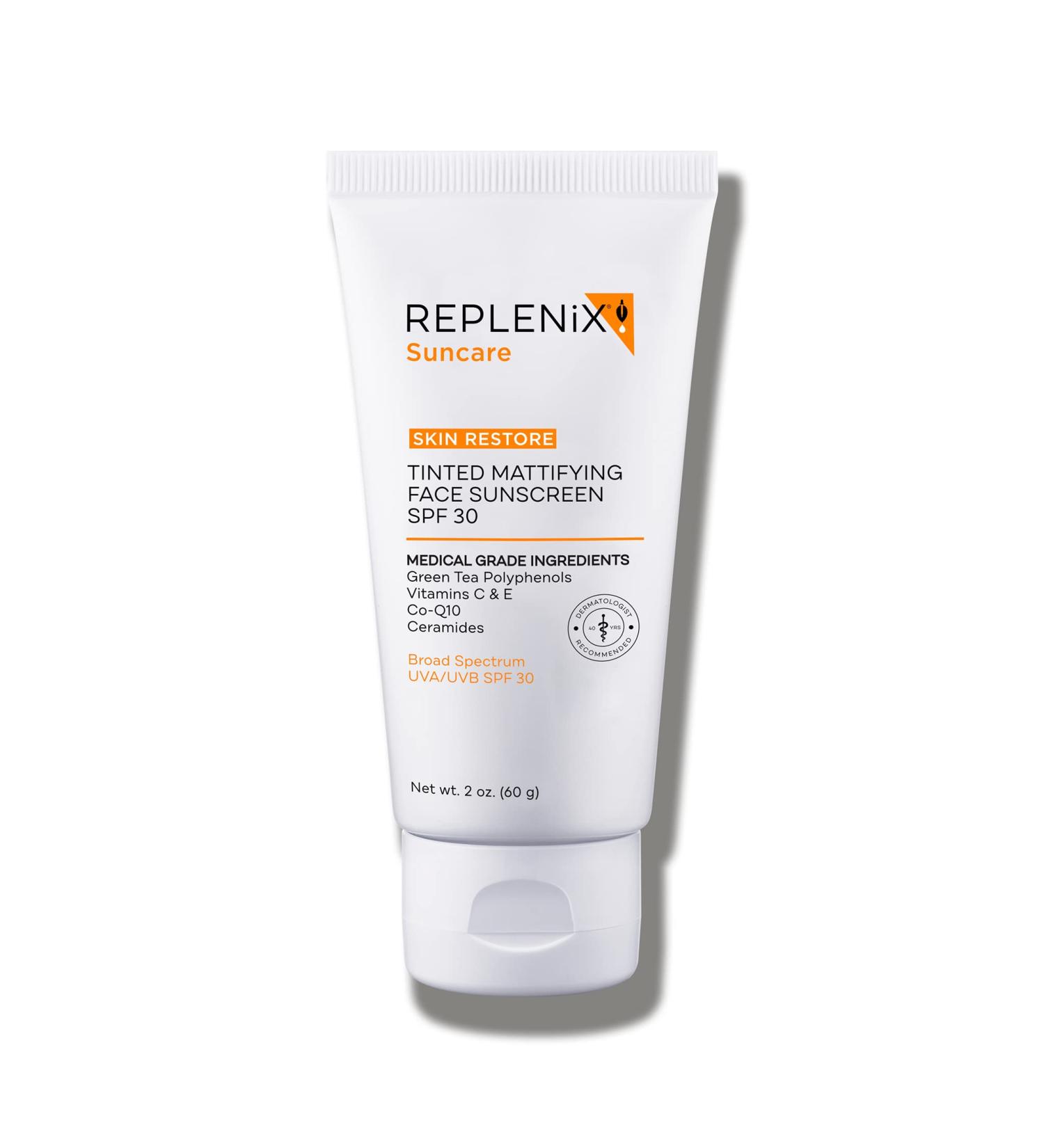 Replenix Tinted Mattifying Sunscreen SPF 30 - 2oz | Oil-Free Broad Spectrum Protection - Buy Online on GoSupps.com