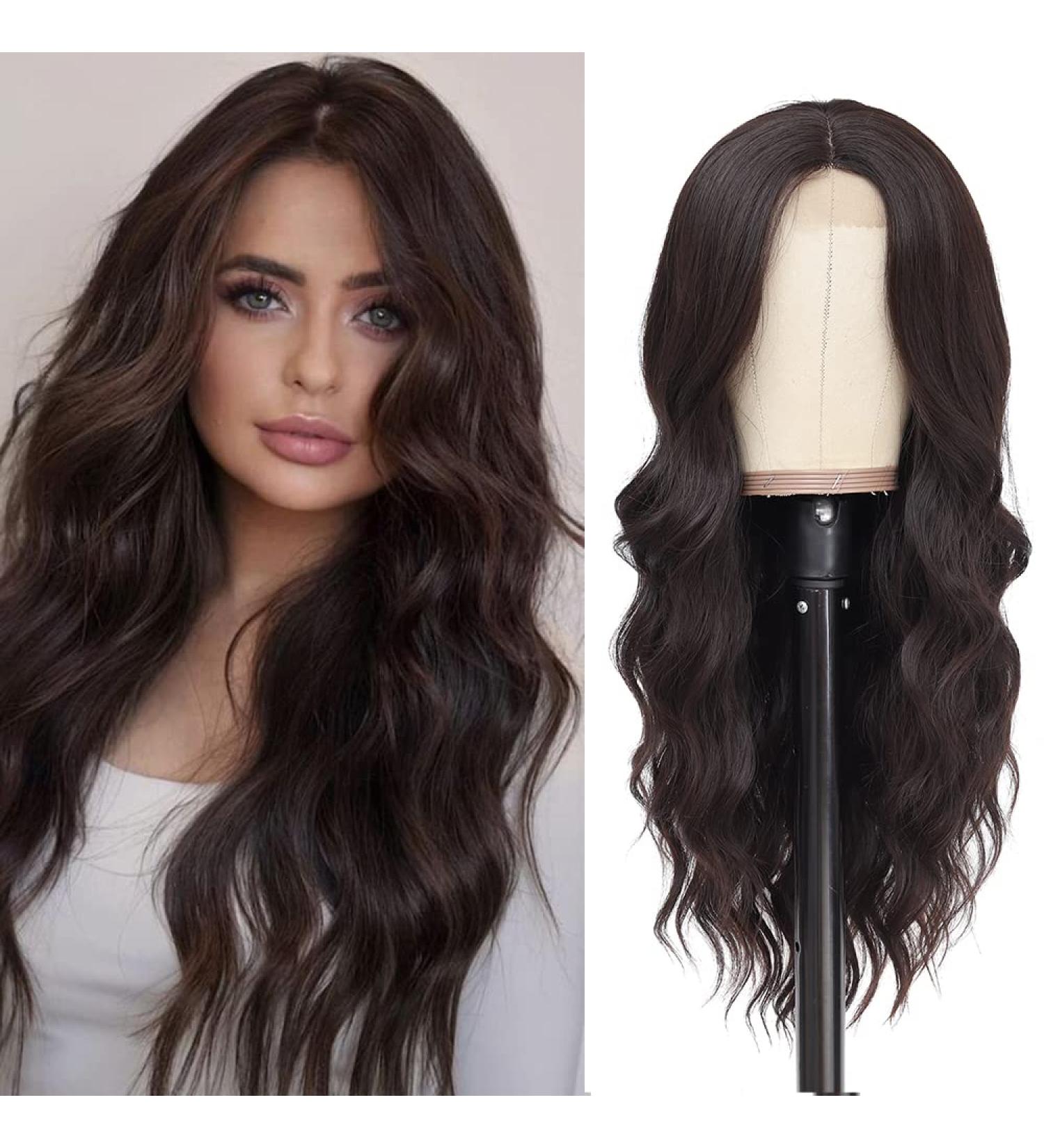 Piolamdo 26 Brown Wavy Wig for Women - Premium Fiber Natural Look Wig for Daily & Party Use - Buy Online on GoSupps.com