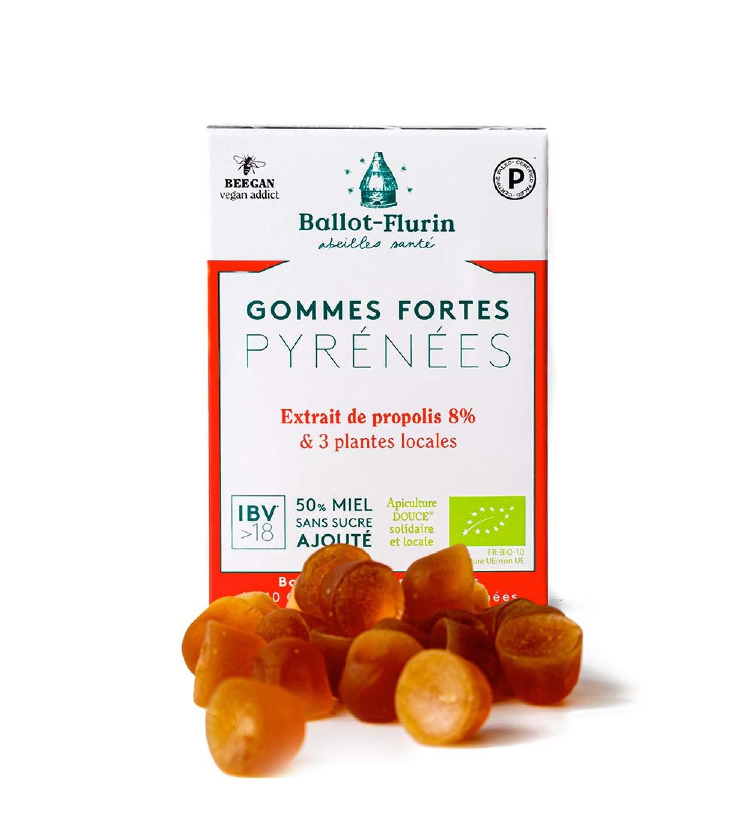Ballot-Flurin - Organic Pyrenees Strong Gums - Honey and propolis - Made in France - 30g - Buy Online on GoSupps.com