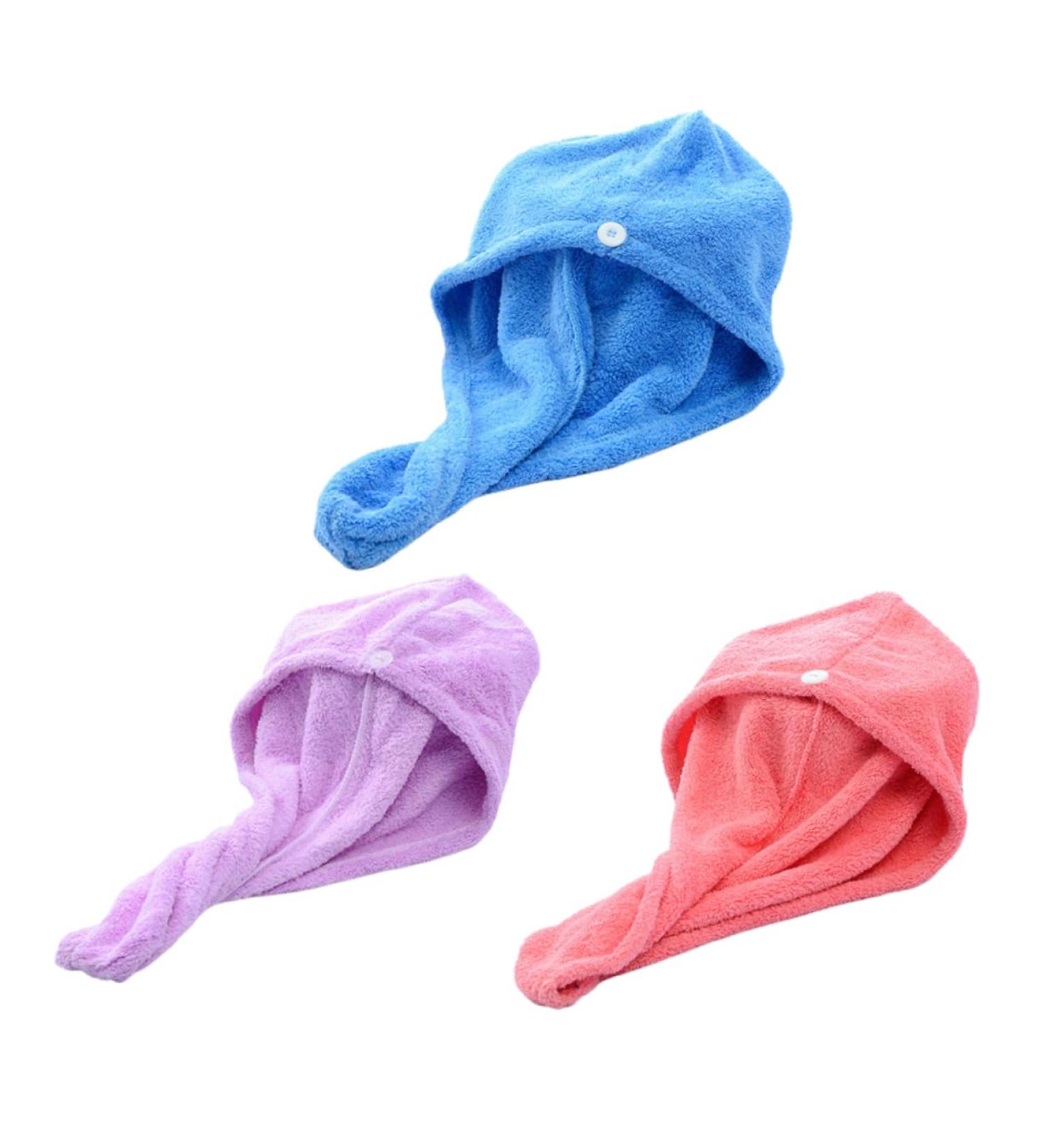 Buy NOLITOY 3pcs Microfiber Hair Towel & Shower Cap Set - Quick Dry Absorbent Cartoon Head Towel for Hair Drying | International Shipping Available - Buy Online on GoSupps.com