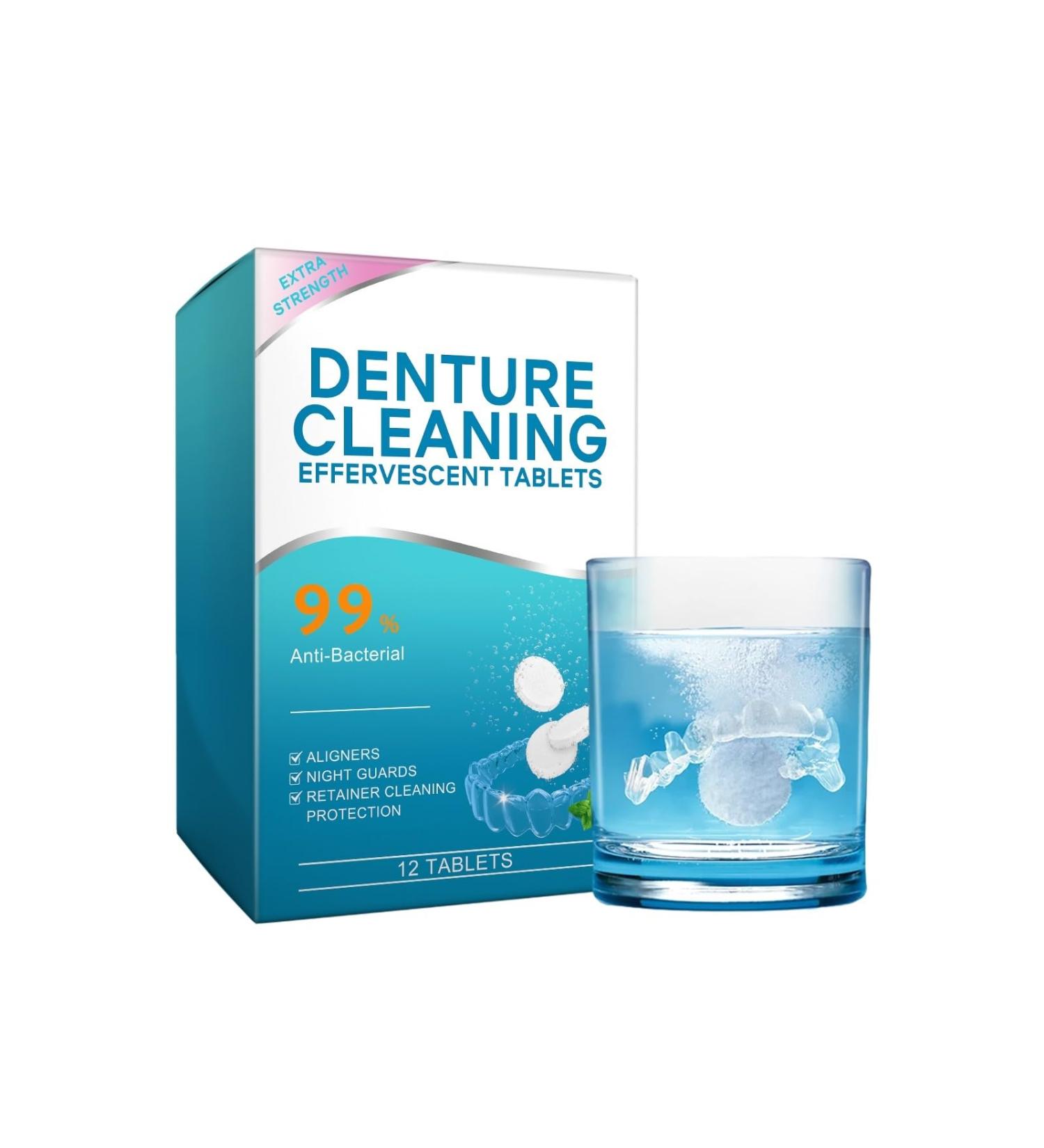 Denture Cleaning Tablets Gentle Stain Removal Odor Elimination Daily Portable Professional Tested(3PC) - Buy Online on GoSupps.com