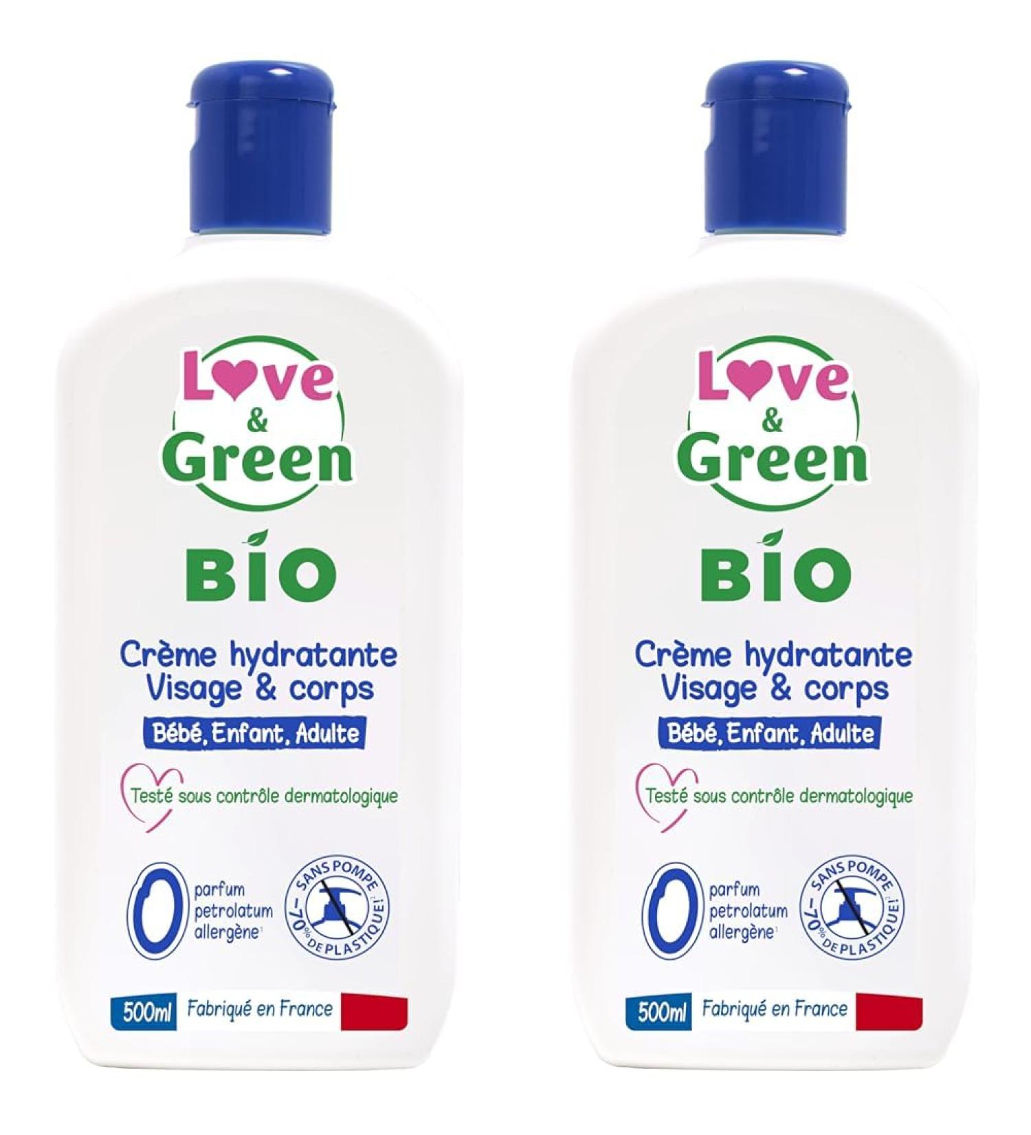 Love & Green - Cr me Hydratante Visage/Corps Bio 0% 500 ml - Fabriqu en France (Lot de 2) - Buy Online on GoSupps.com