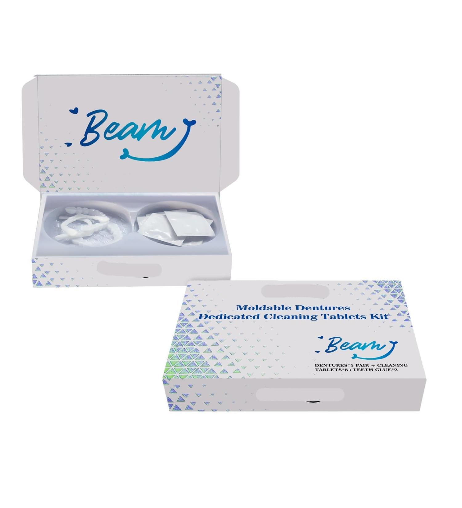 Denture Cleaning Tabs Set For Silicone Dentures - Gentle Fast-Acting Easy To Use - Maintains Cleanliness & Comfort(2PC) - Buy Online on GoSupps.com