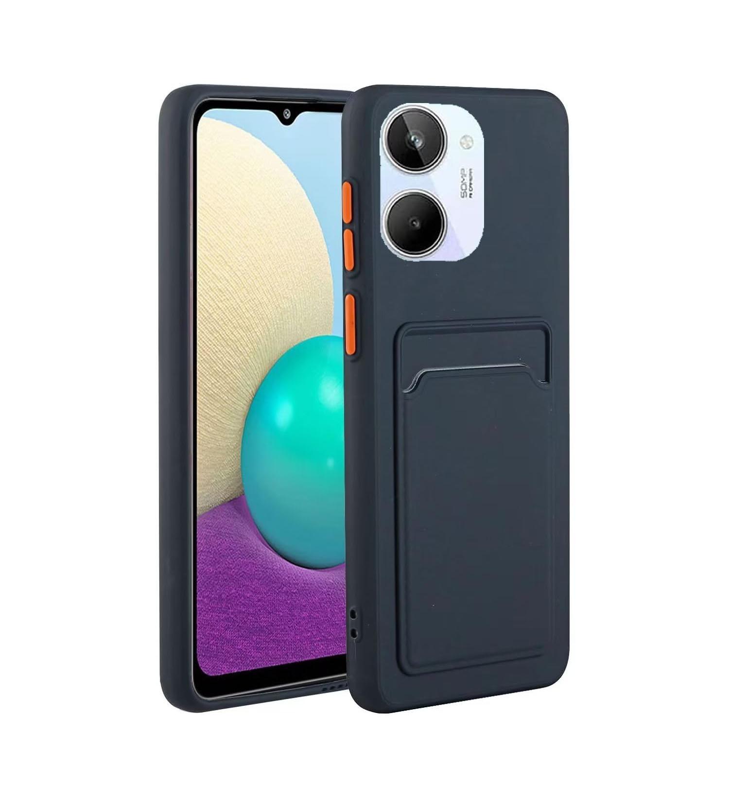 Buy Tivenfezk Nadoli Ultra Thin Shockproof Silicone Case for Oppo Realme 10 4G Scratch-Resistant Wallet Cover with Credit Card Holder in Dark Blue - Buy Online on GoSupps.com