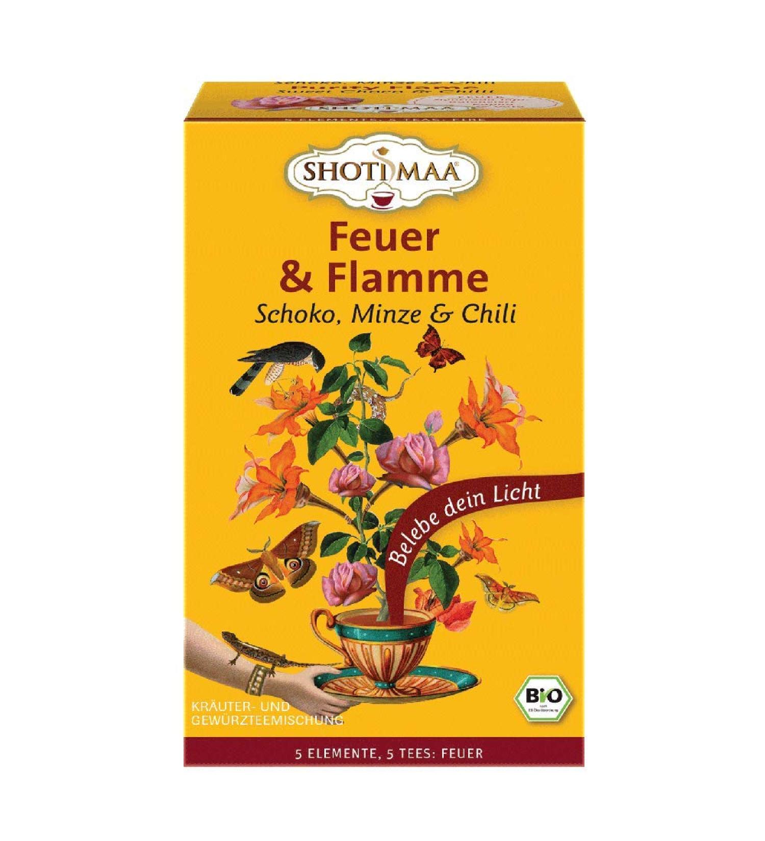 Shoti Maa Shoti Maa Organic Tea Bags | Fire & Flame | Chocolate Mint & Chilli | Spice Herbal Tea | Ayurveda Tea | 6 x 16 Tea Bags (96 Tea Bags)