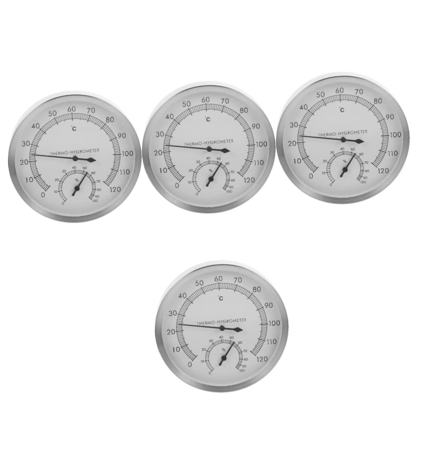 Lifkomic Wall Clocks & Sauna Accessories Set 4-Piece Multifunctional Silver Steel Thermometer & Moisturizer Perfect for Home Decor - Buy Online on GoSupps.com