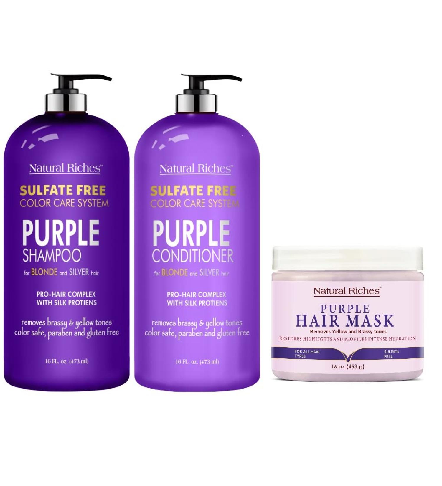 Ultimate Purple Shampoo, Conditioner, and Hair Mask Set for Blonde, Platinum, Bleached, Silver, and Gray Hair - Neutralizes Brassiness and Enhances Color - Buy Online on GoSupps.com