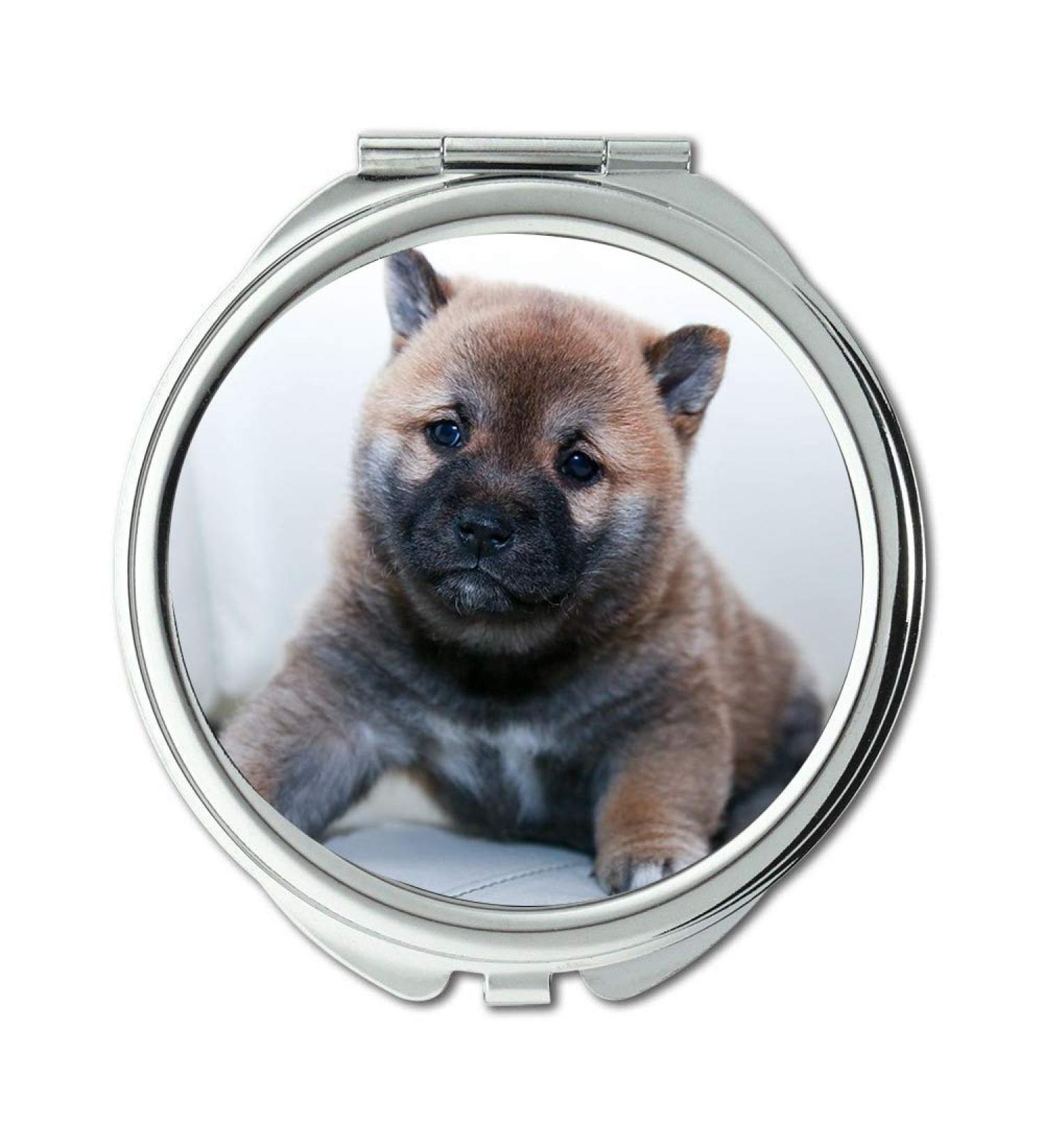 Mirror Compact Mirror Dog Puppy Canine Animal Cute Pet Adorable Fur Pocket Mirror portable mirror - Buy Online on GoSupps.com