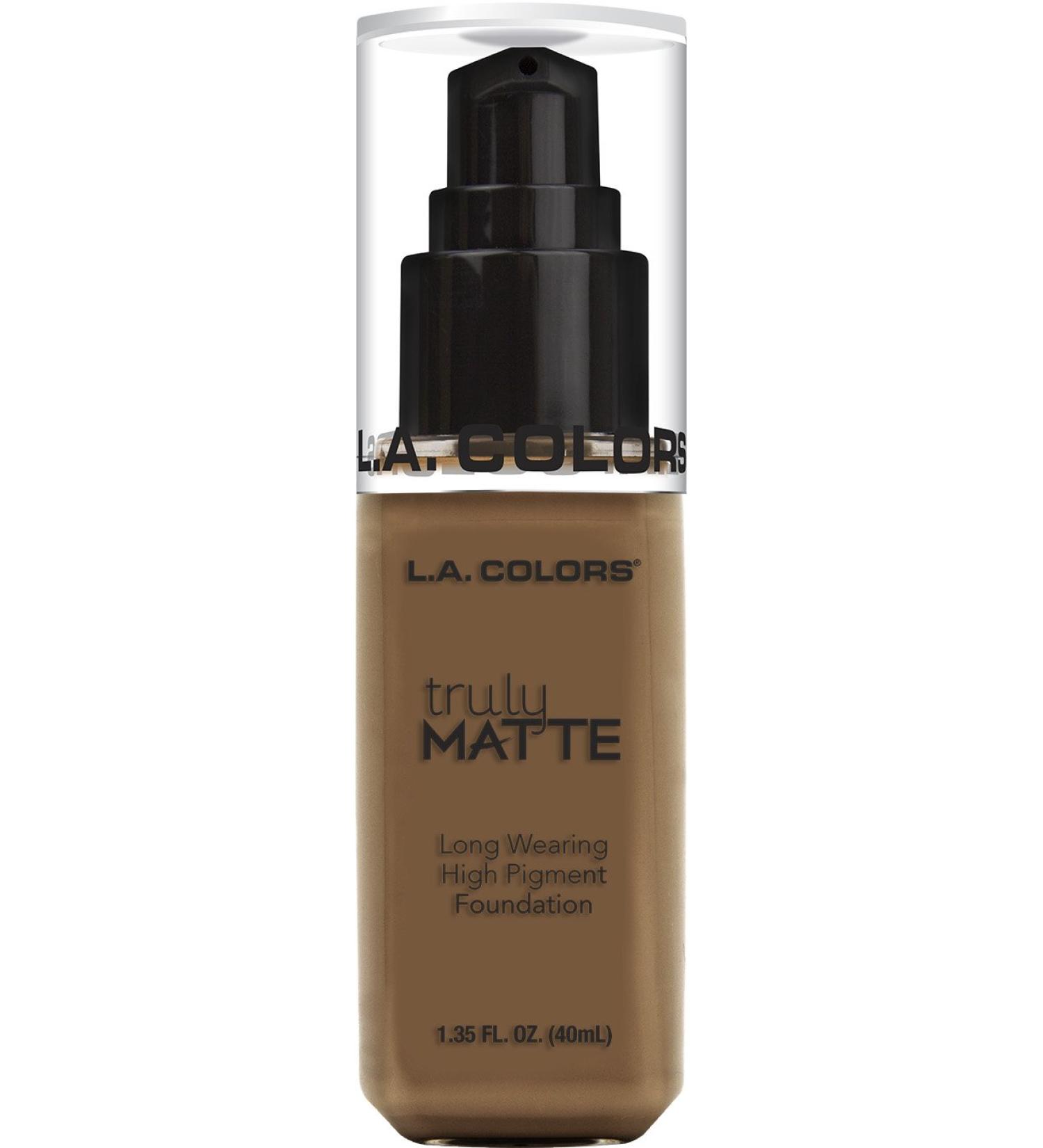 L.A. COLORS Truly MATTE Long Wearing High Pigment Foundation CLM363 Cappuccino  1.35 Fl Oz