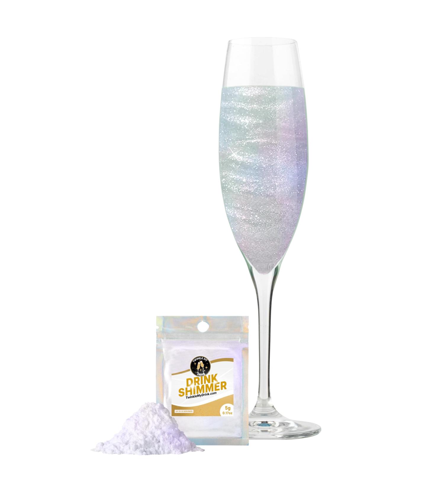 Twinkle my Drink Iridescent Deluxe Edible Glitter for Drinks & Cake Shimmer Glitter | for Event Decoration Cocktail Party UFO Alient Party Halloween | Edible Glitter for Cocktails (Opal Ghost)