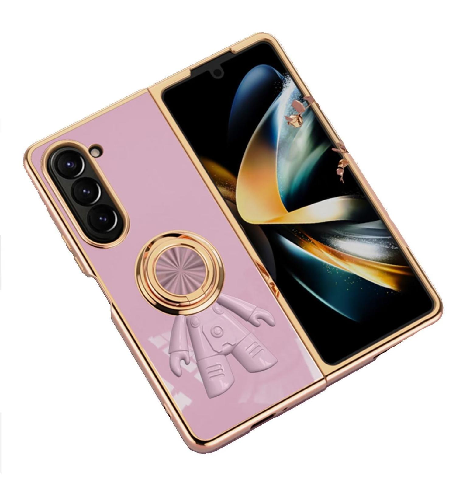 Buy Tivenfezk Nadoli for Samsung Galaxy Z Fold 4 - Astronaut Hidden Stand Ultra Thin Silicone Cover Scratch-Resistant 360 Ring - Purple - Buy Online on GoSupps.com