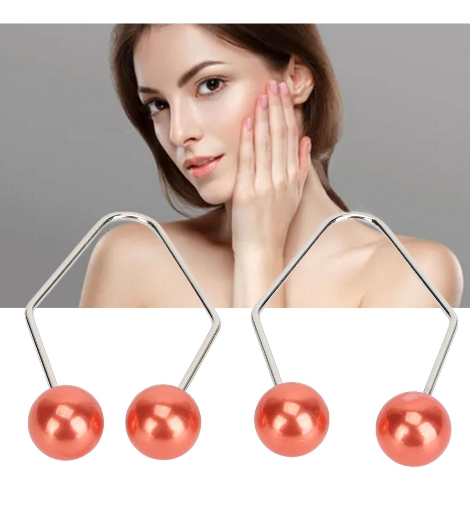 Dimple Maker for Cheek 2 Pair Portable Facial Dimple Trainer for Cheeks Develop Face Cheeks Easy to Wear Comfort Improve Smile Dimple Maker Balls Tool Women Girls (Red) - Buy Online on GoSupps.com