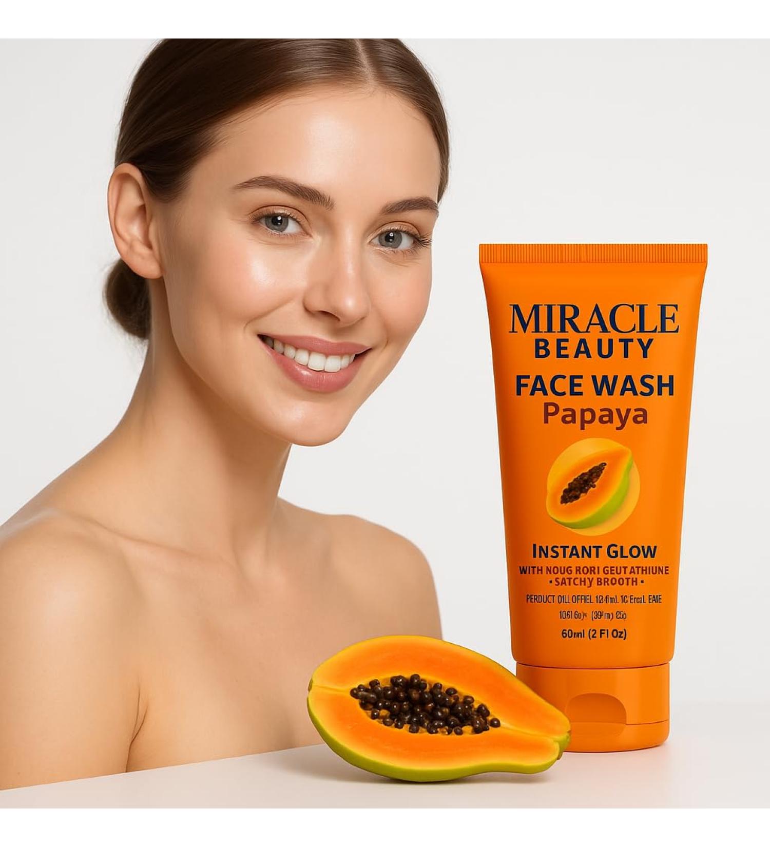MACARIA Miracle Beauty Papaya Daily Routine Instant Brightening Lightening & Glow face wash Cleanser for men - Buy Online on GoSupps.com