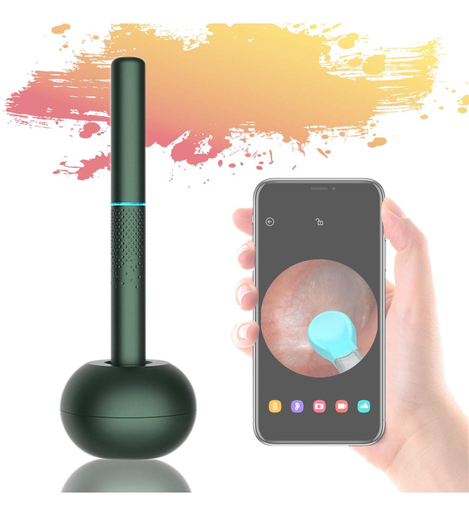 Intelligent Wireless Otoscope Earwax Removal Kits with 3 Million High-Precision Endoscope Widely Compatible Magnetic Charging Base for Daily Cleaning and Care Green - Buy Online on GoSupps.com