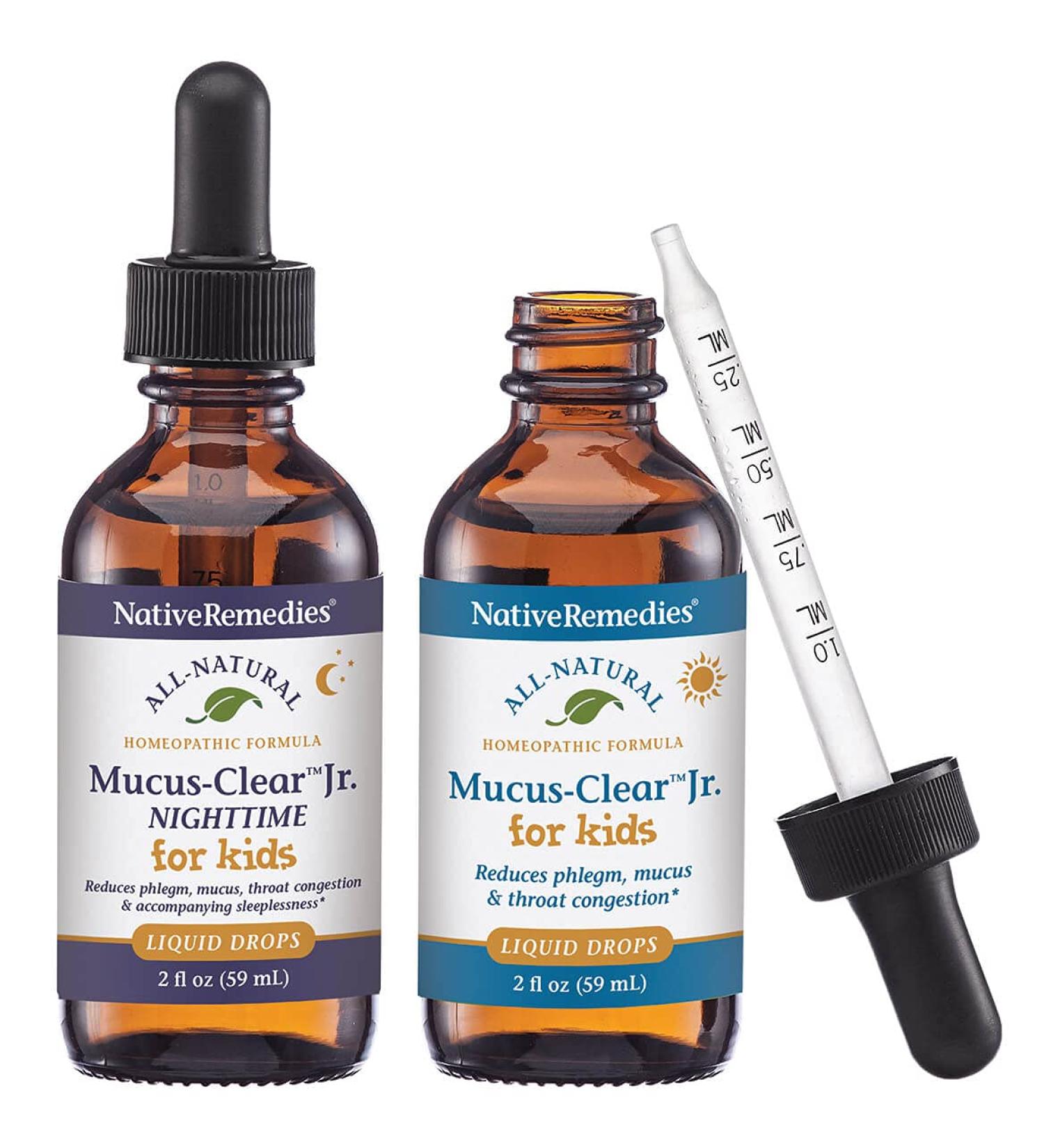 Native Remedies Mucus-Clear Jr. ComboPack for 24 Hour Relief of Mucus & Phlegm Congestion in Children, 59 ml - Buy Online on GoSupps.com