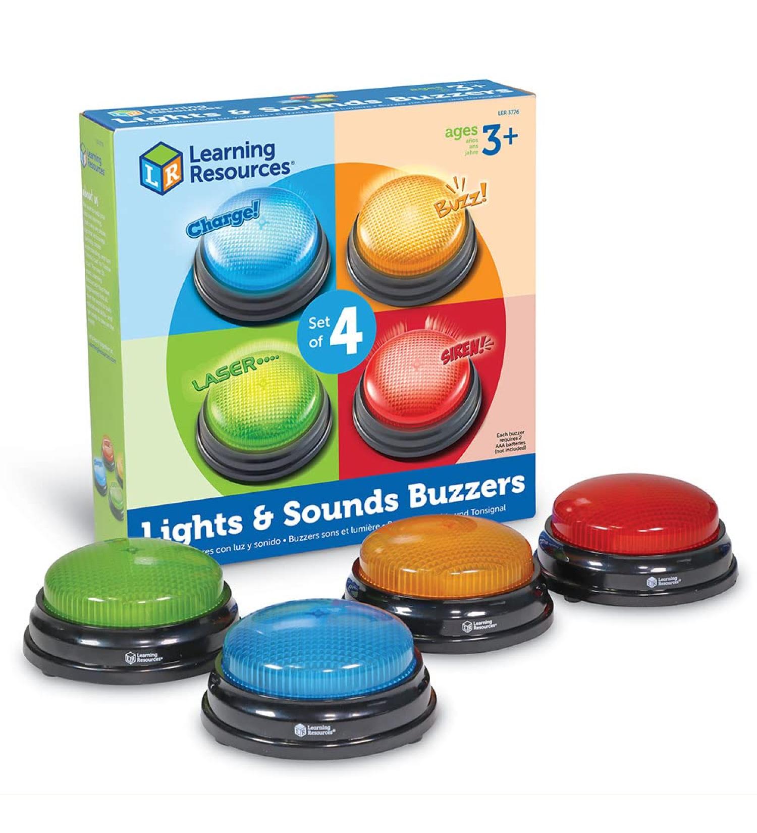 Shop Learning Resources Lights & Noises Summer Set - 4-Piece Buzzer Kit for Team Games | Battery-Free Fun for Kids 3+ | Perfect for School & Home Activities - Buy Online on GoSupps.com